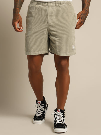 Wide Whale Corduroy Beach Shorts in Oatmeal