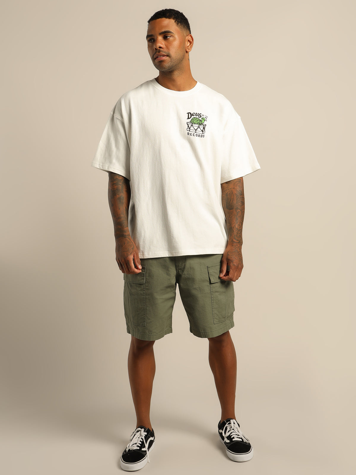 Deus Green Ghost T-Shirt in White | White