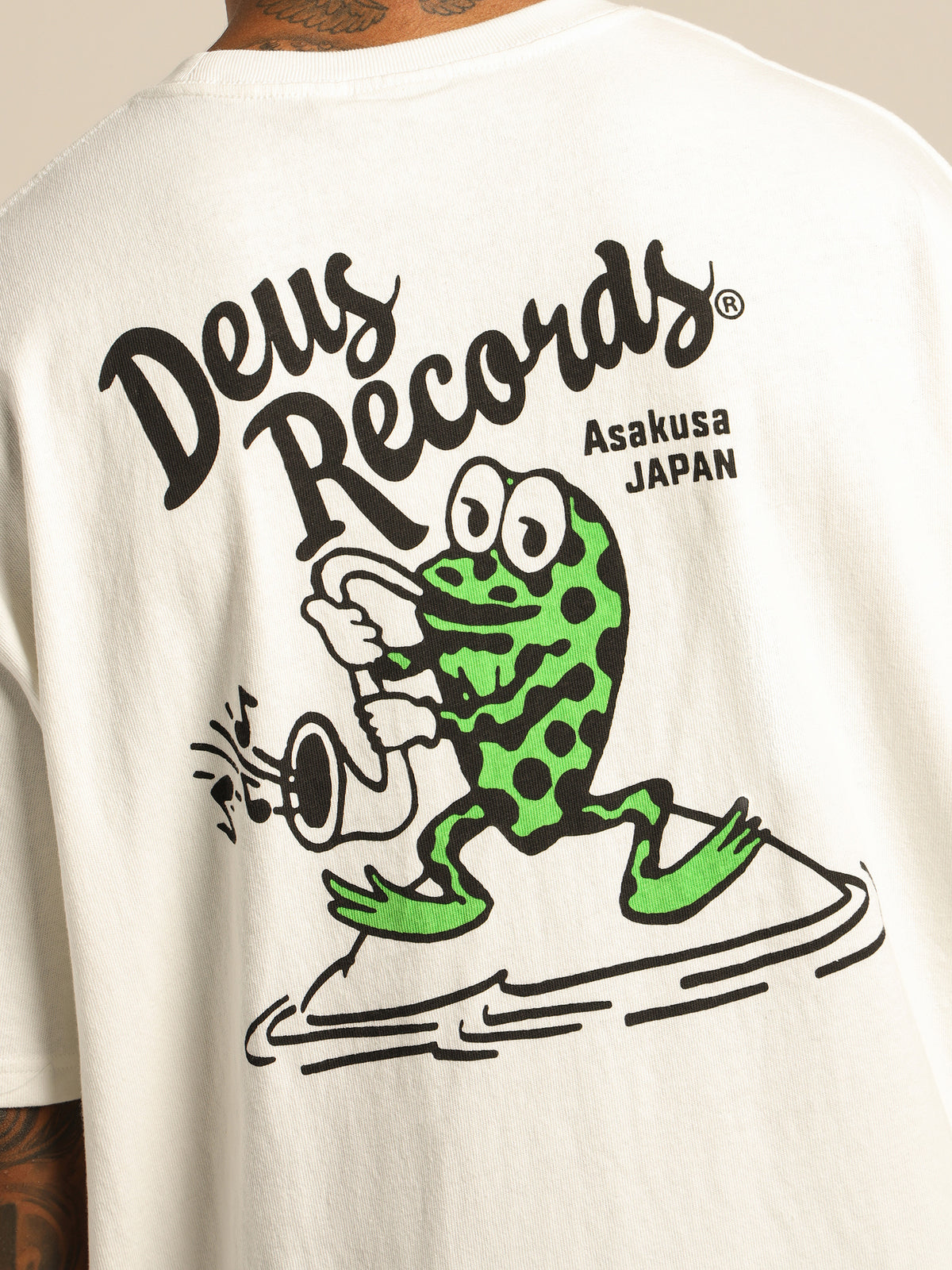 Deus Green Ghost T-Shirt in White | White