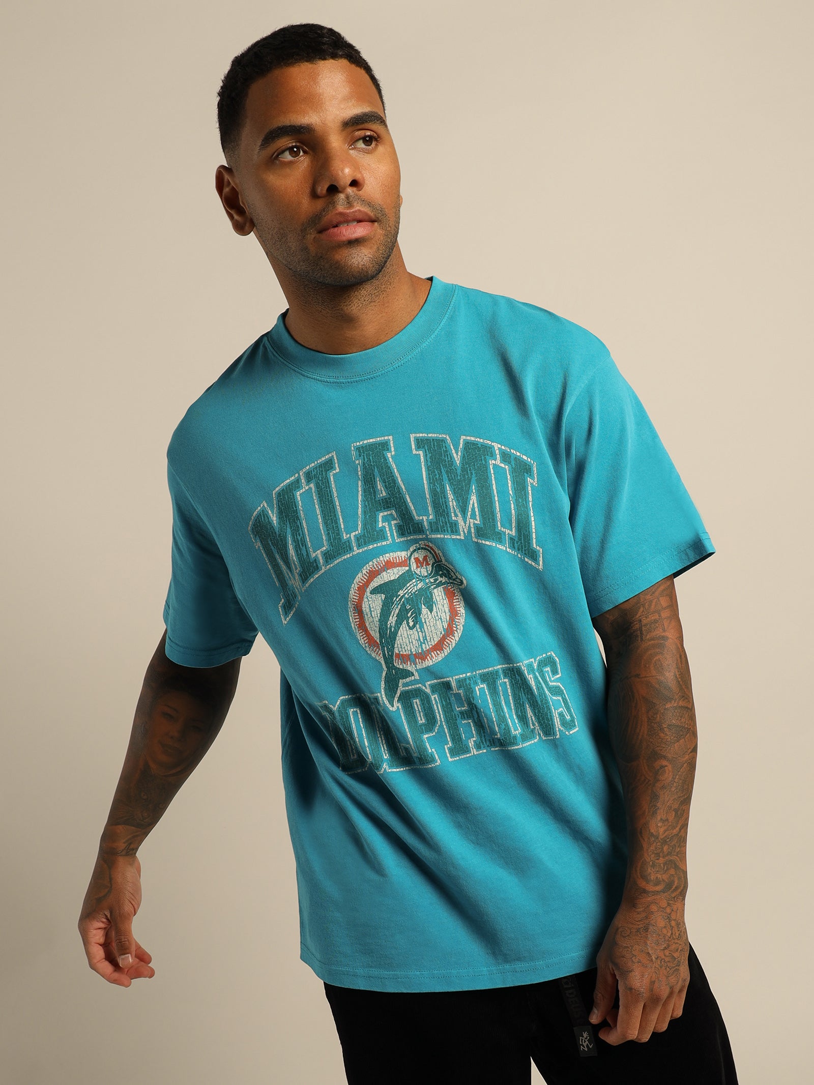 Miami Dolphins NFL T-Shirt in Vintage Teal - Glue Store