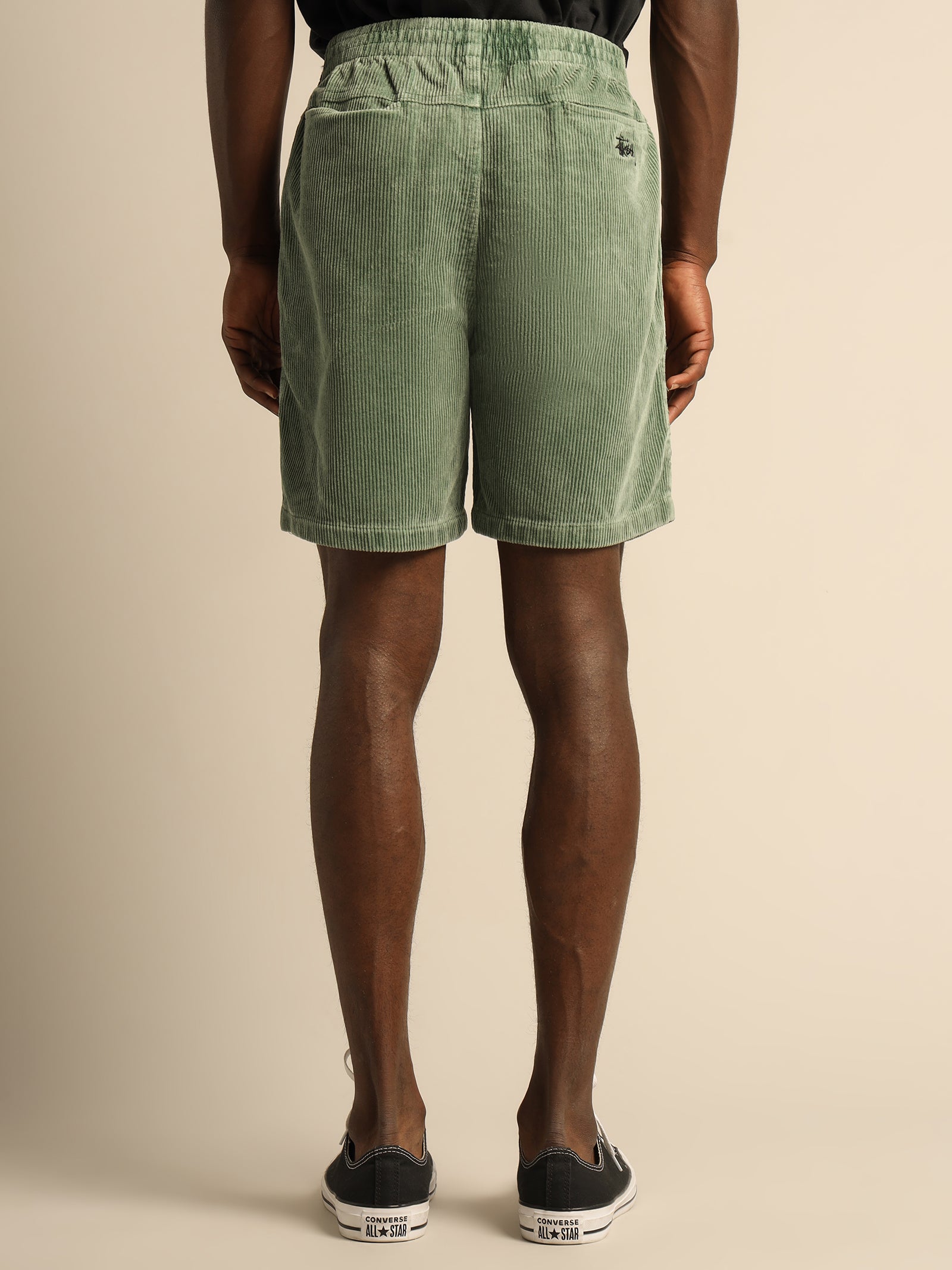 Wide Wale Cord Shorts in Forest Green