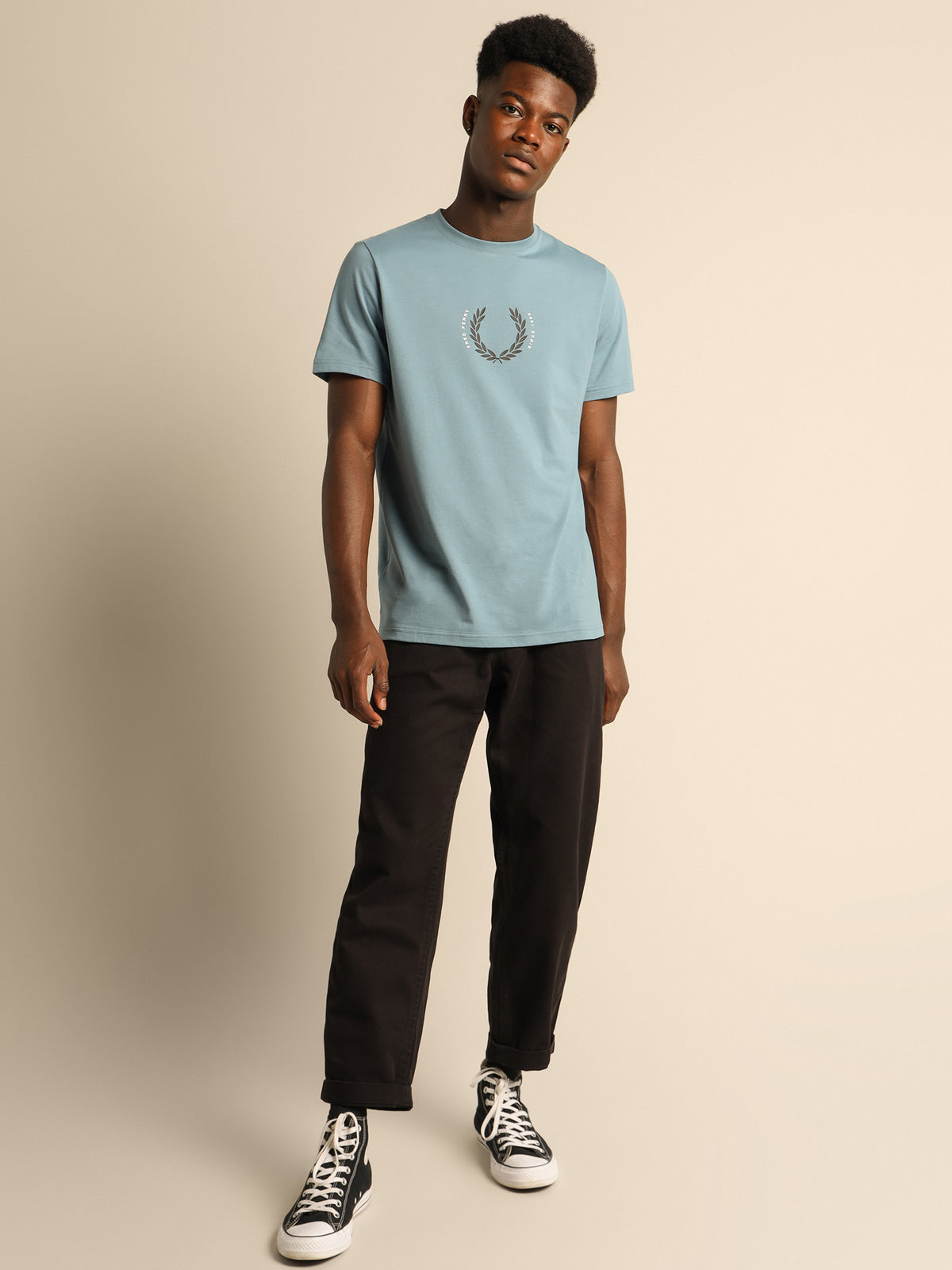 Fred Perry Laurel Wreath T-Shirt in Blue | Blue