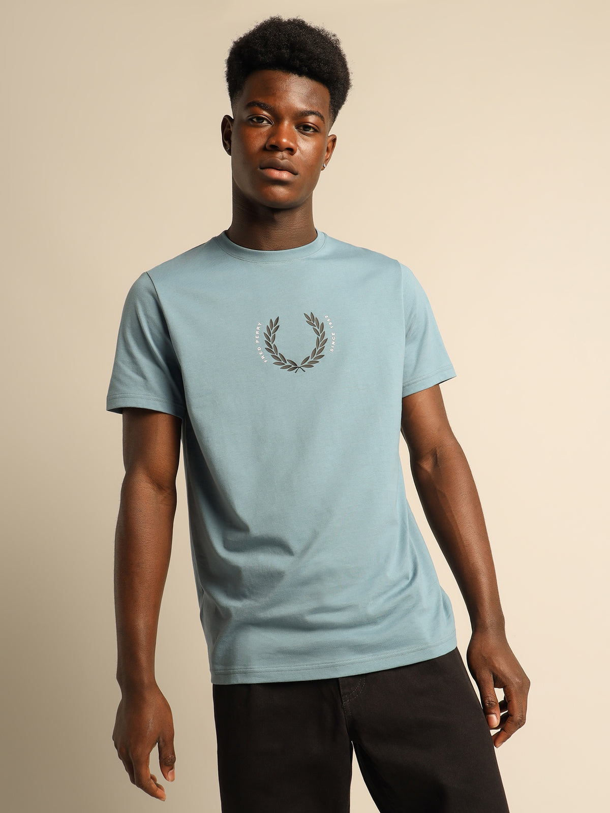 Fred Perry Laurel Wreath T-Shirt in Blue | Blue