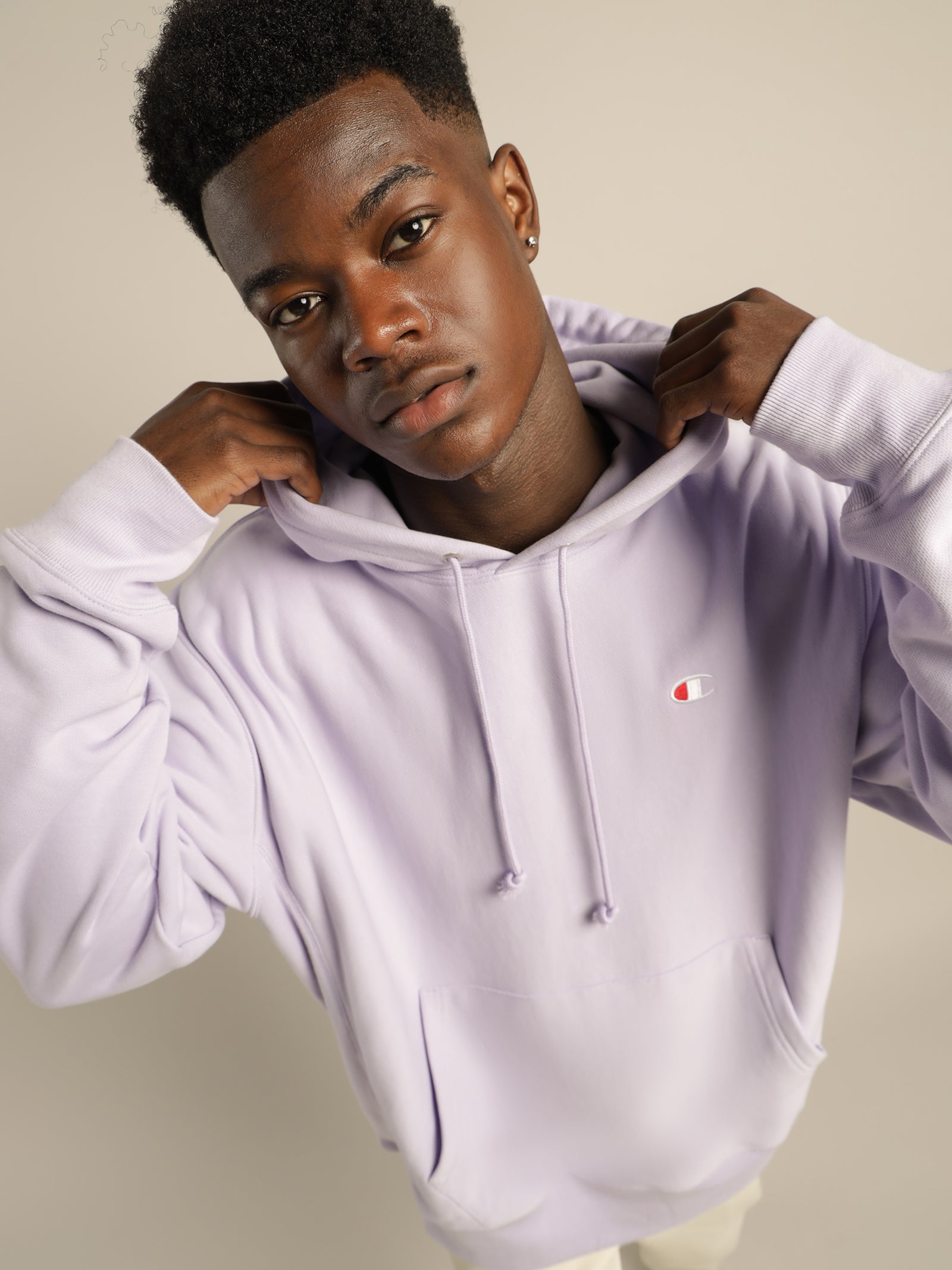 Lilac champion hoodie best sale