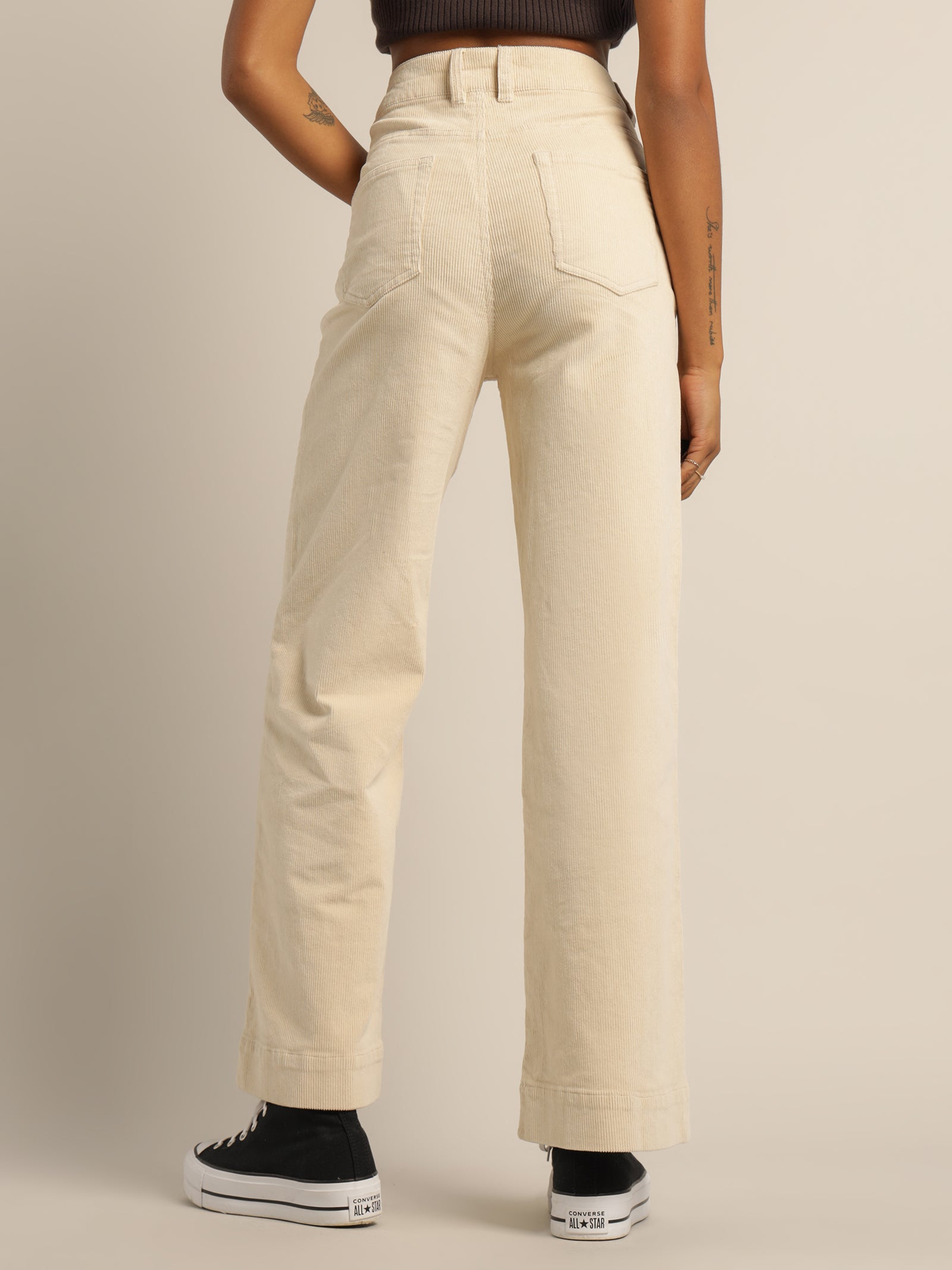 Dahlia Cord Jeans in Off White