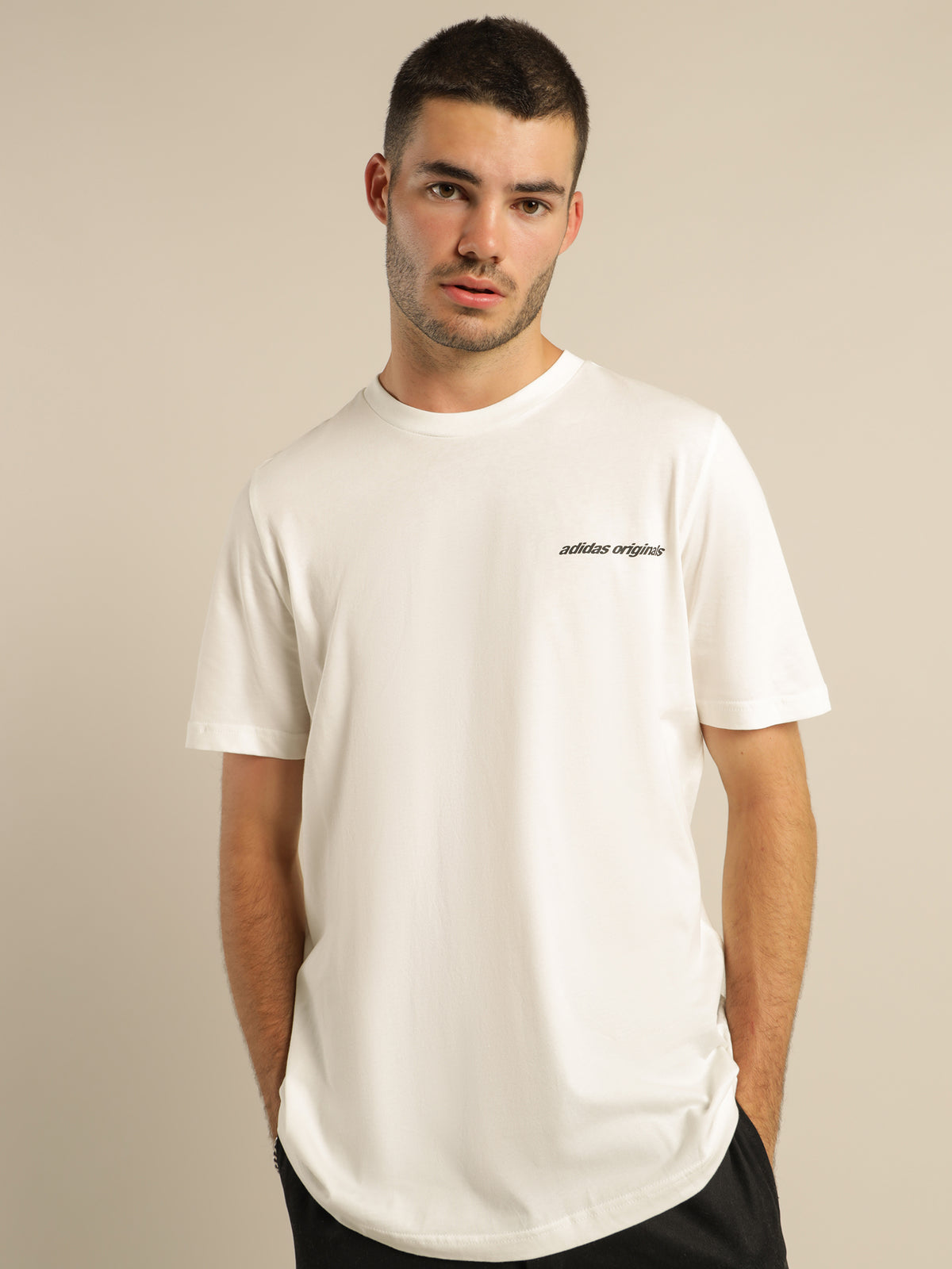 Adidas Yung Z Crew T-Shirt in Core White | White