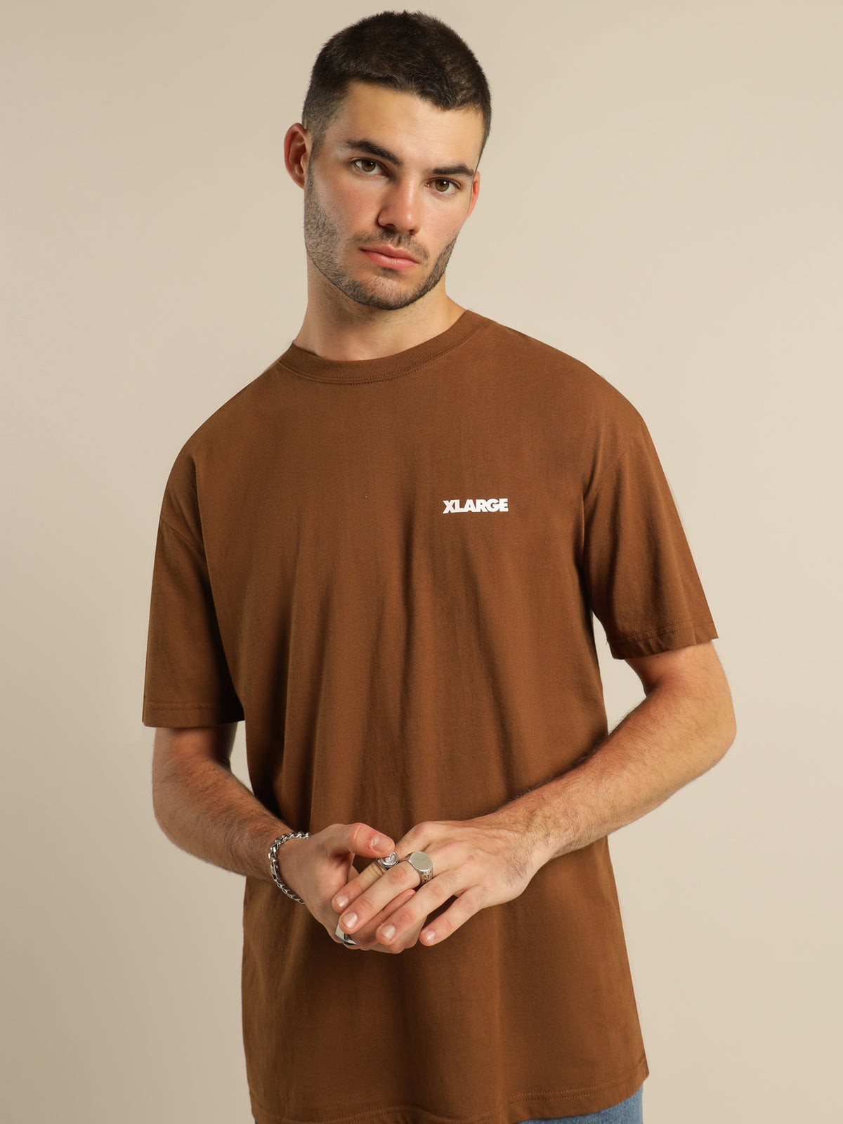 Xlarge 91 Text T-Shirt in Brown | Brown