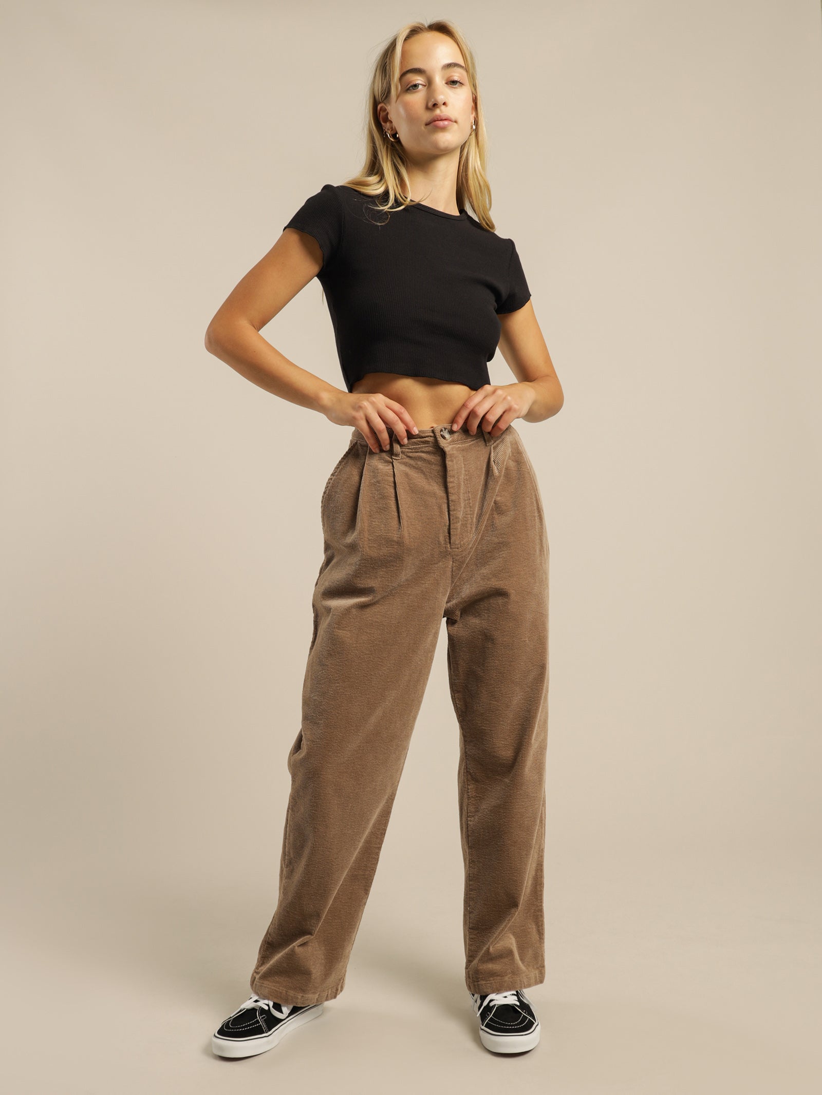 Turner Pleated Cord Pants in Atmosphere