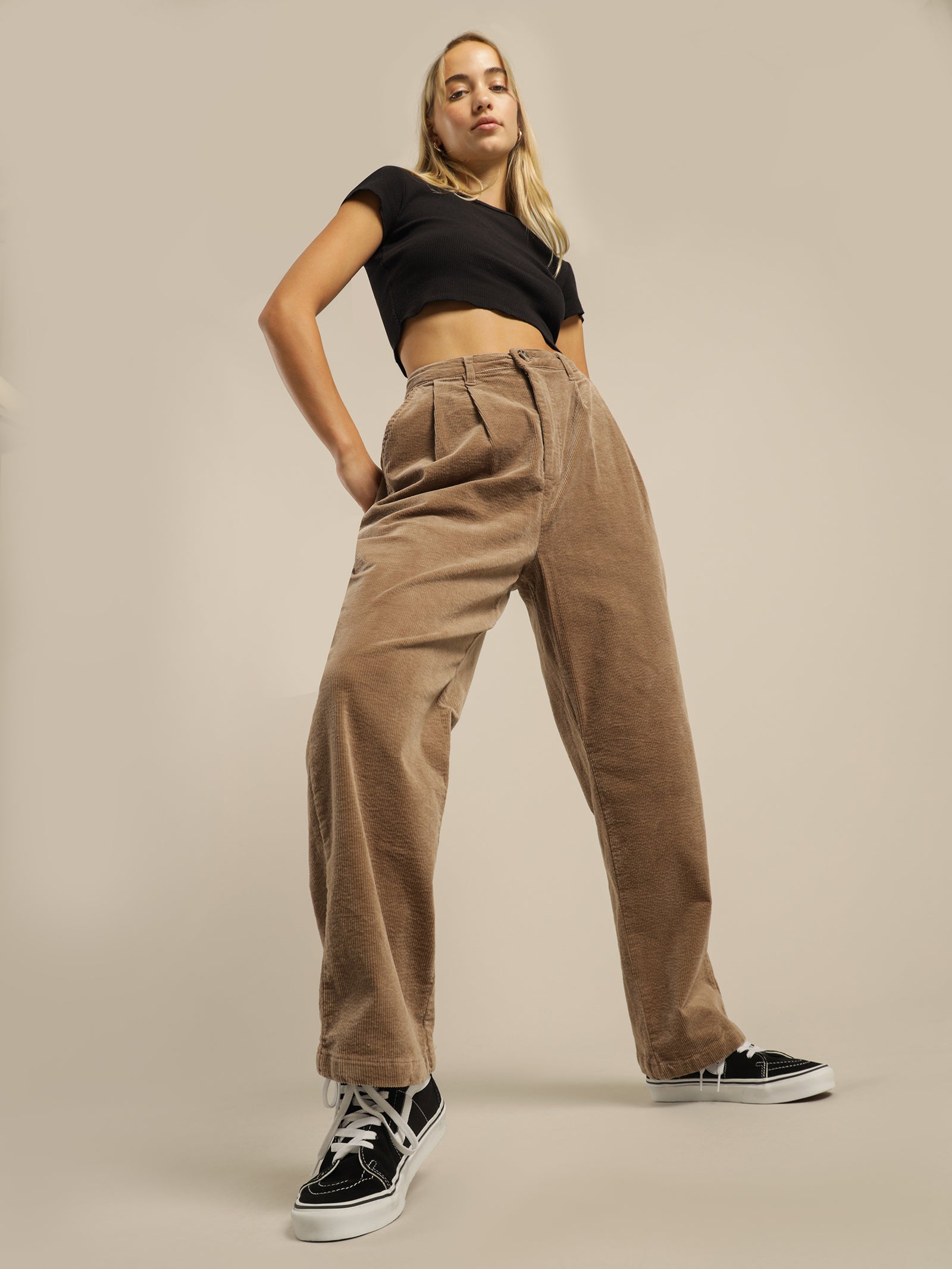 Turner Pleated Cord Pants in Atmosphere