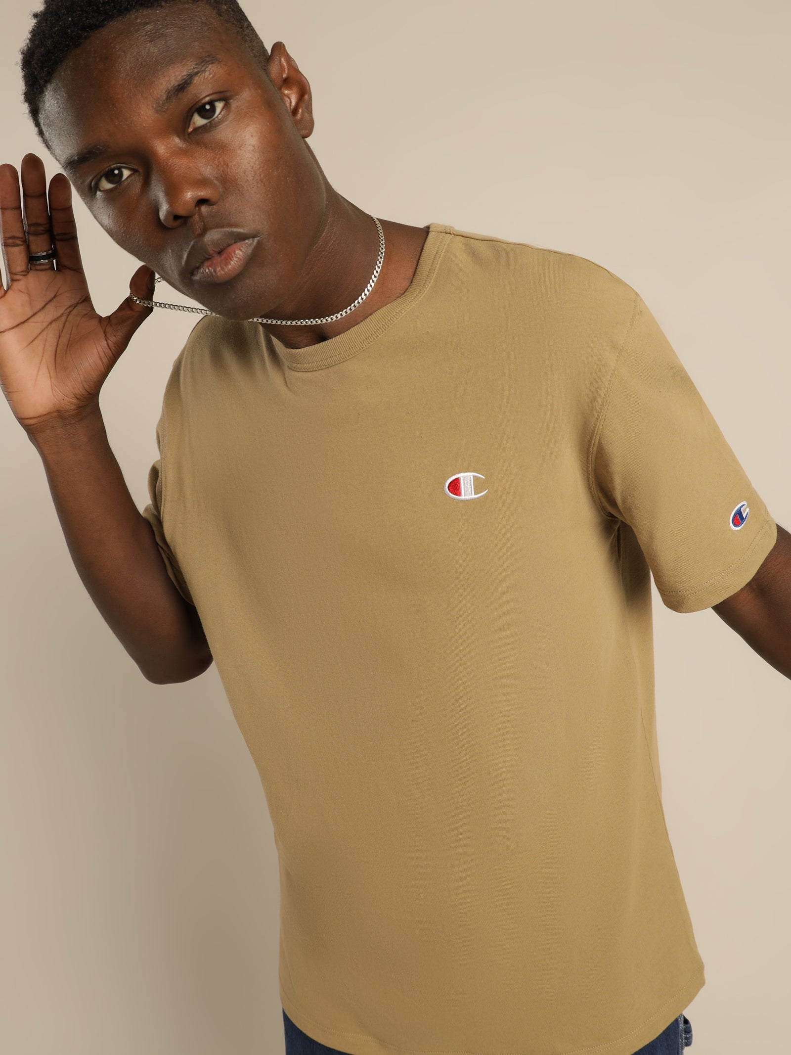 Champion t outlet shirt khaki