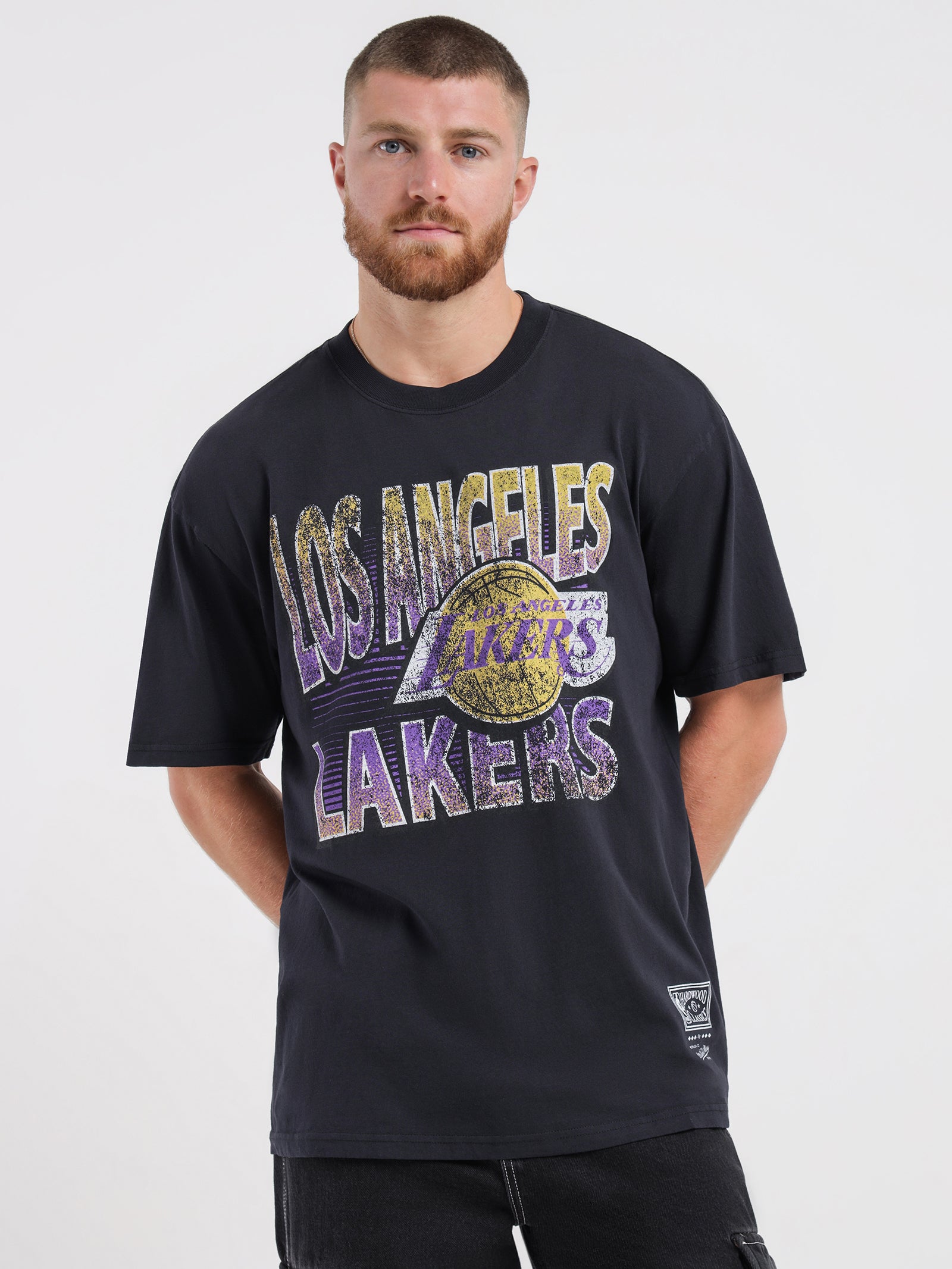 LA Lakers Incline Stack Faded Purple Tee