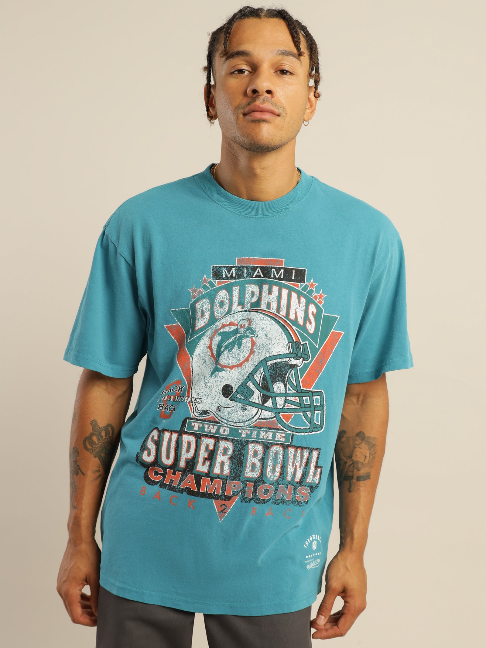 Miami Dolphins Vintage Iconic Hometown Graphic T-Shirt - Mens