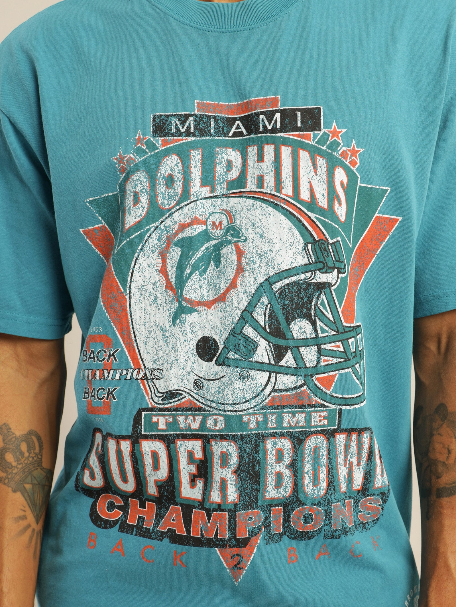 Miami Dolphins Vintage Iconic Hometown Graphic T-Shirt - Mens