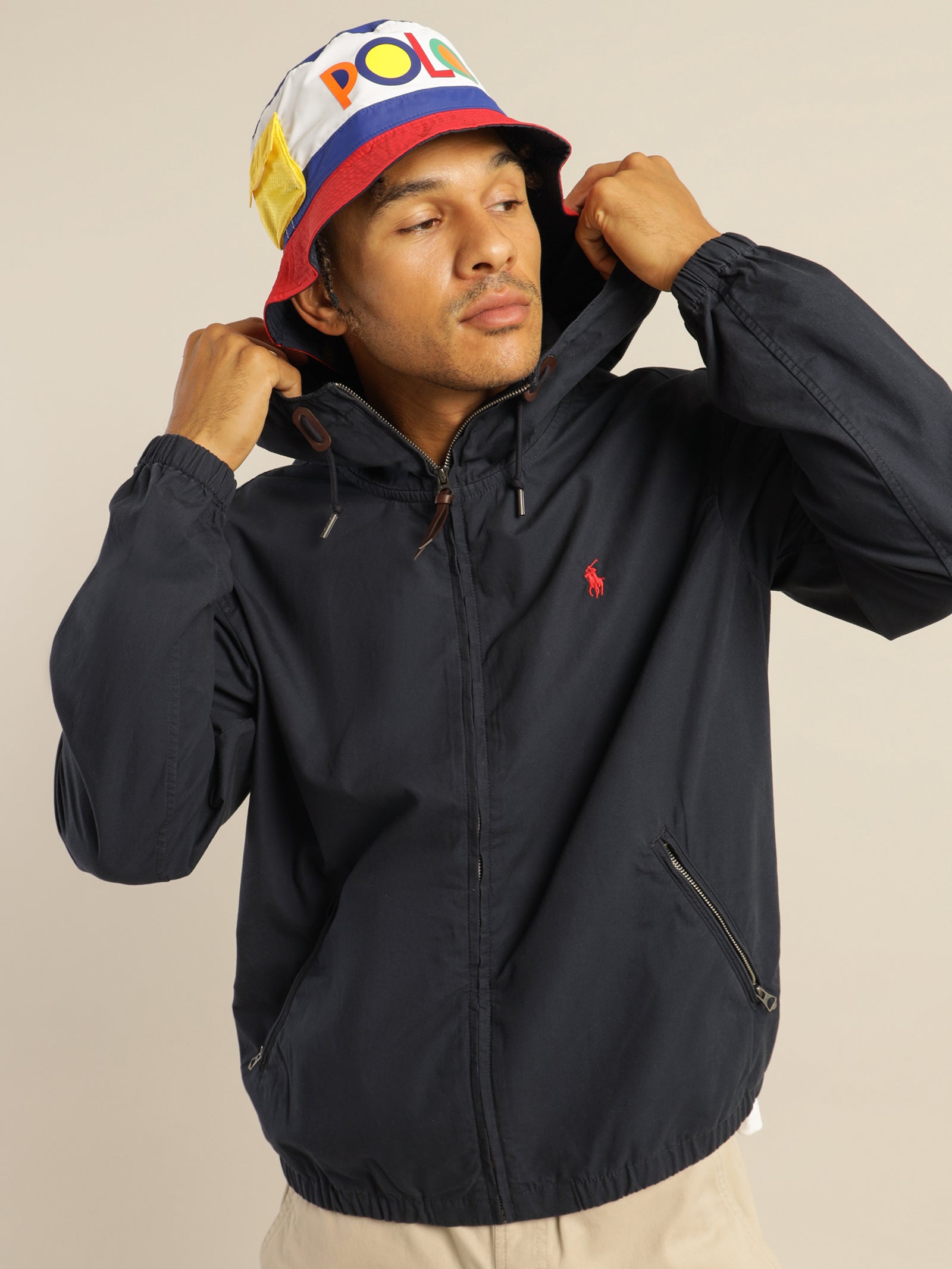 Colt Hood Windbreaker in Navy