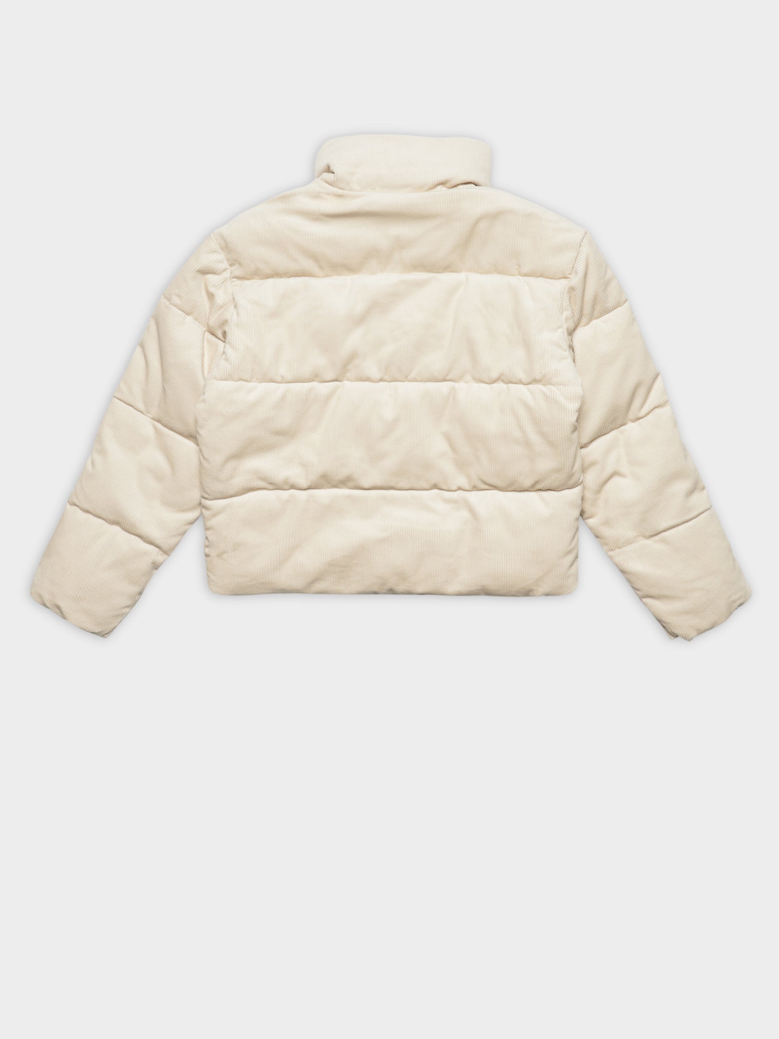 Corduroy Padded Puffer Jacket in Smooth Stone