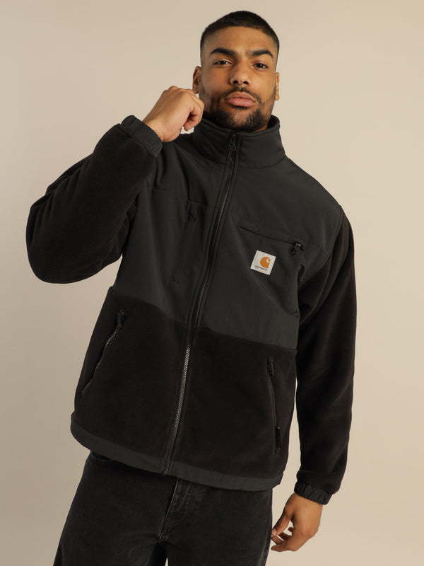 Carhartt wip Nord Fleece Jacket in Black Black | Glue Store