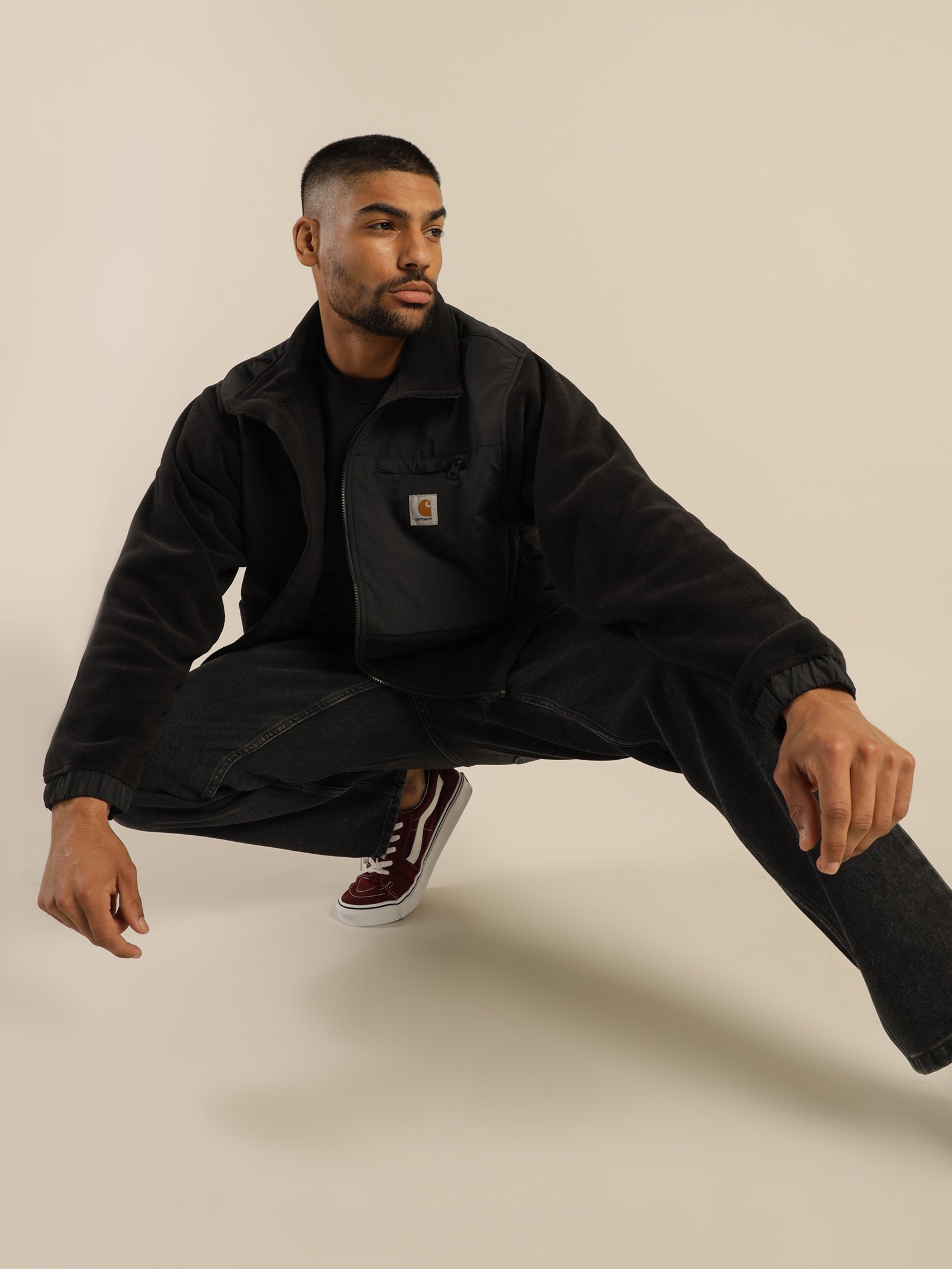 Carhartt wip Nord Fleece Jacket in Black Black | Glue Store