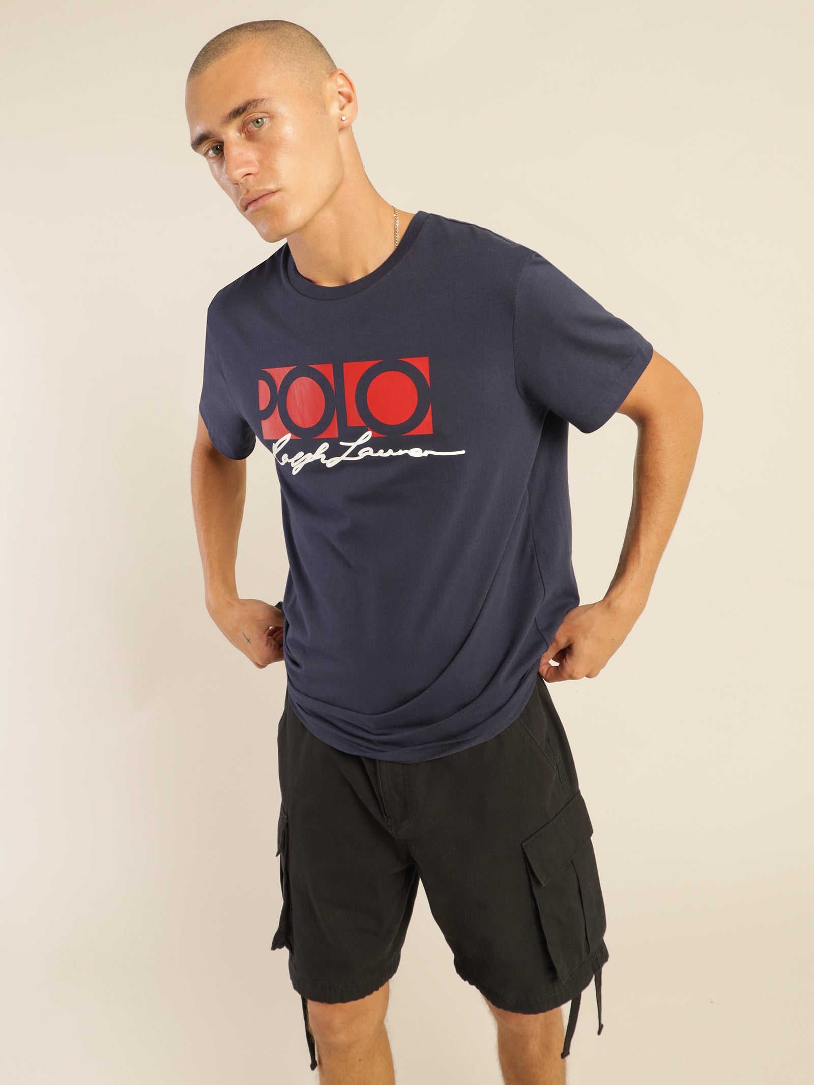 Polo Sport Logo T-Shirt in Newport Navy