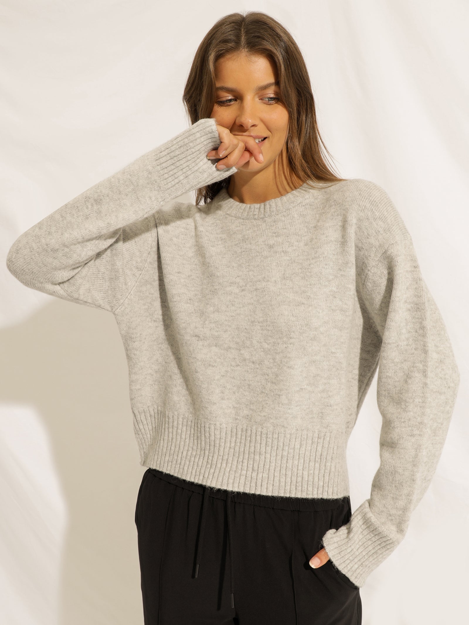 Kin Waffle Knit Jumper, Grey, XS