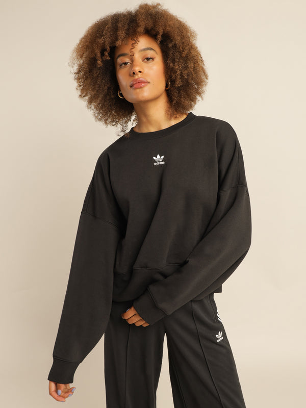 Adidas Adicolor Essentials Fleece Sweatshirt in Black | Glue Store