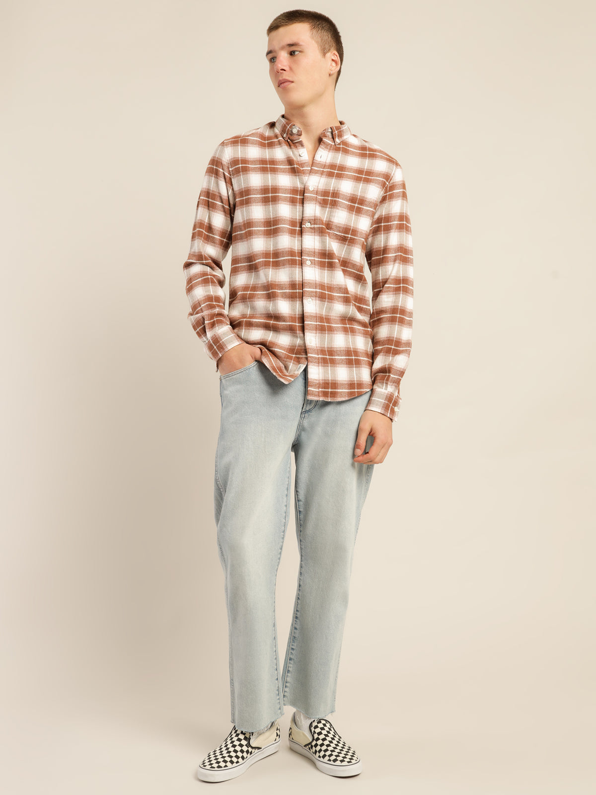 Academy Brand Bing Check Long Sleeve Shirt in Barn Red | Red