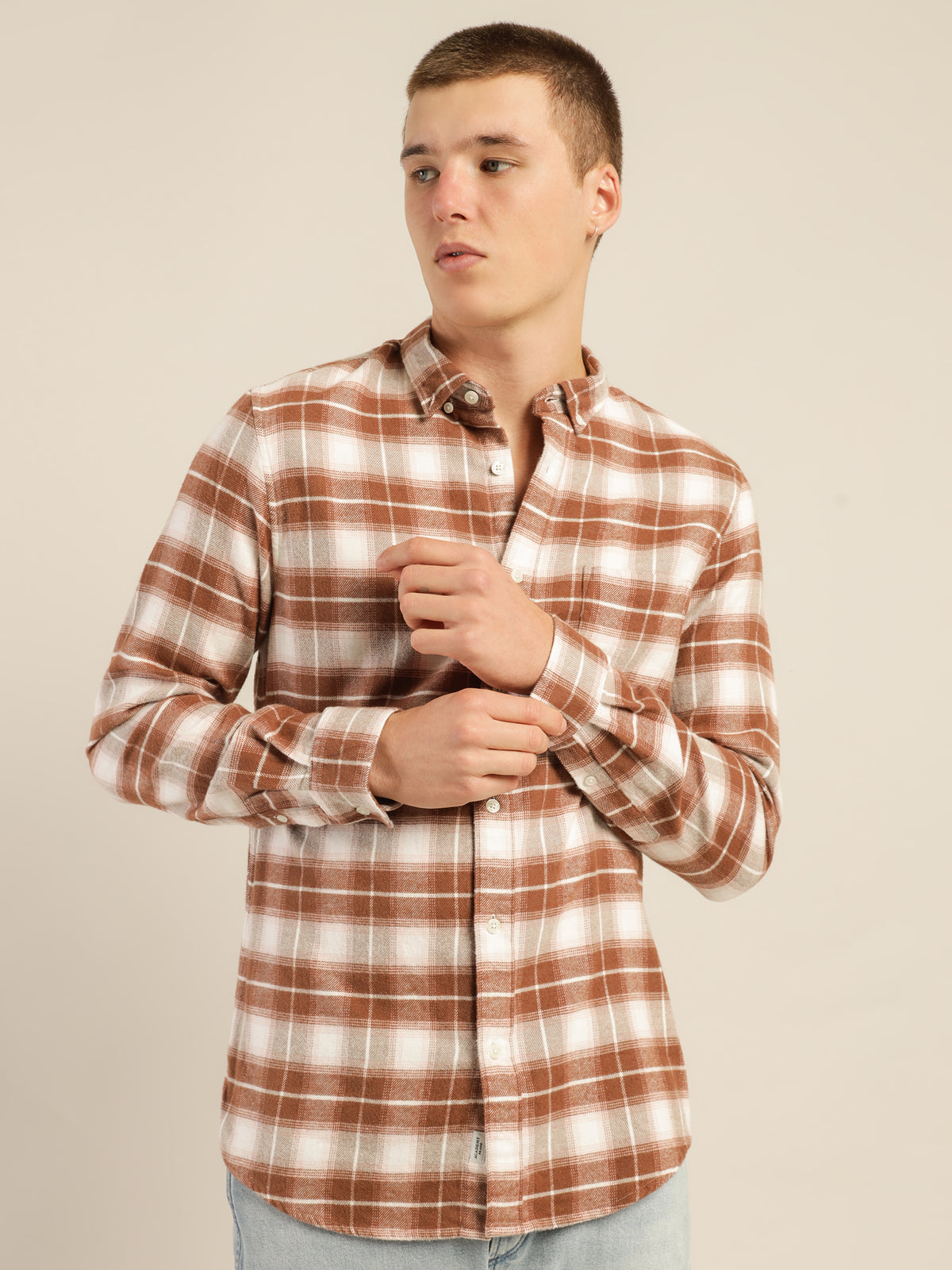 Academy Brand Bing Check Long Sleeve Shirt in Barn Red | Red