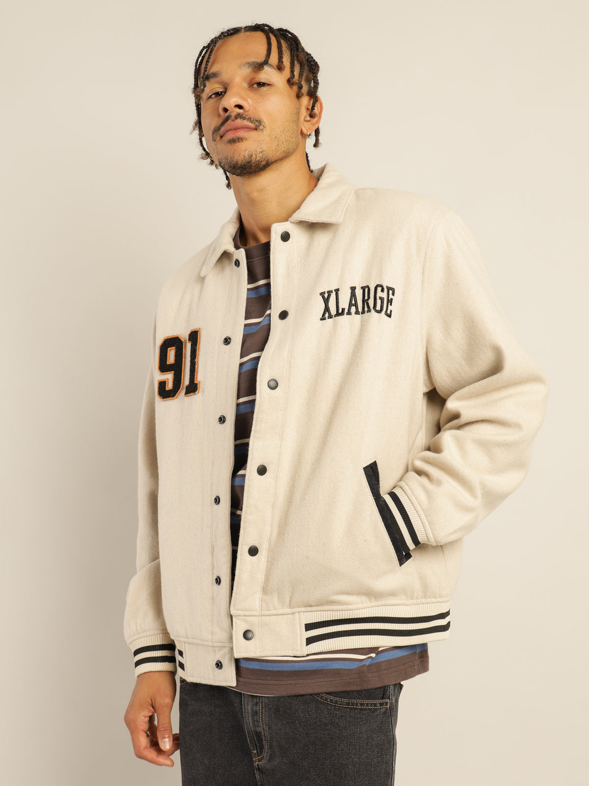 Varsity Club Jacket in Grey - Glue Store