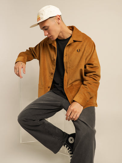 Corduroy Overshirt in Caramel