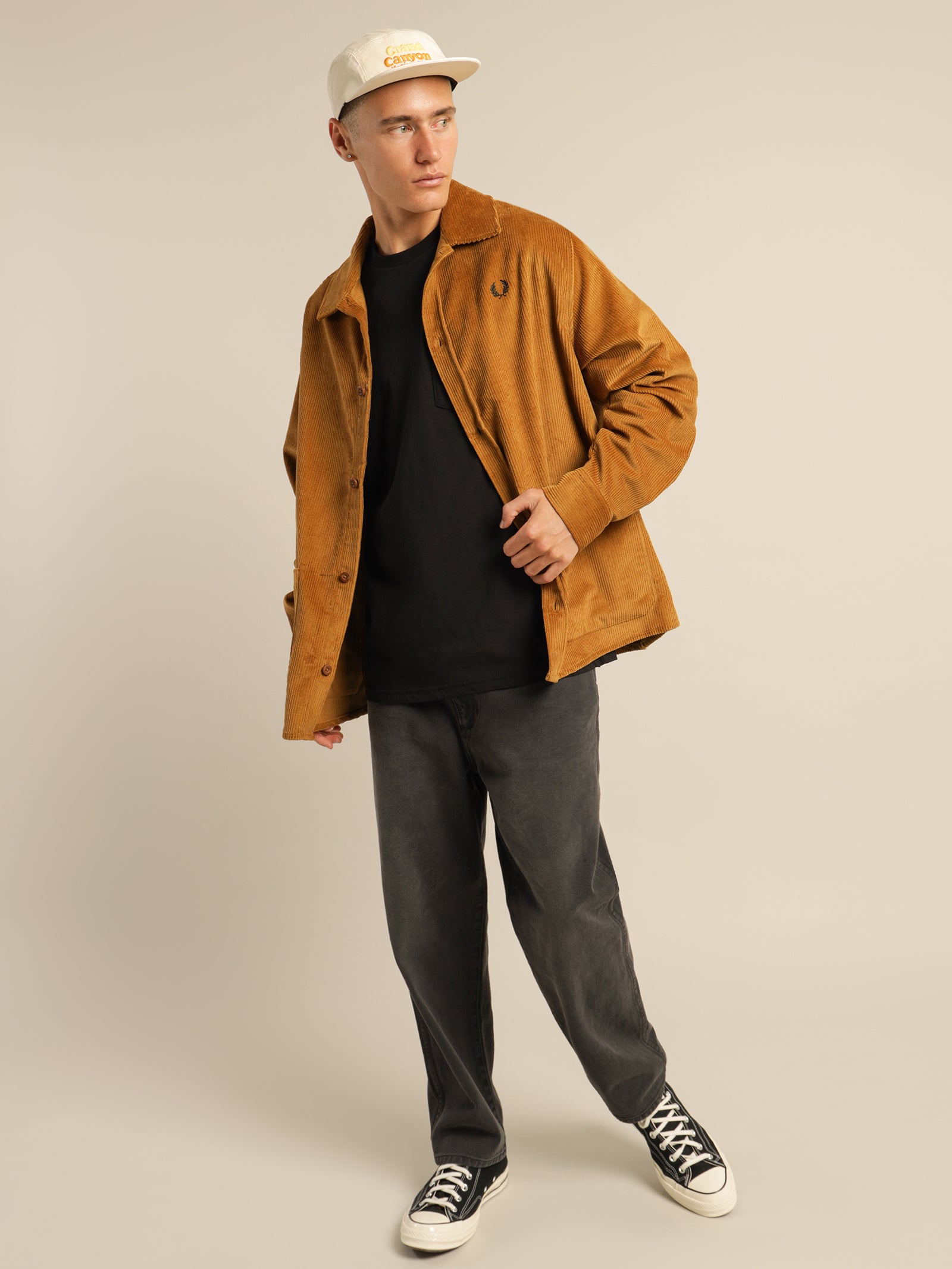 Corduroy Overshirt in Caramel