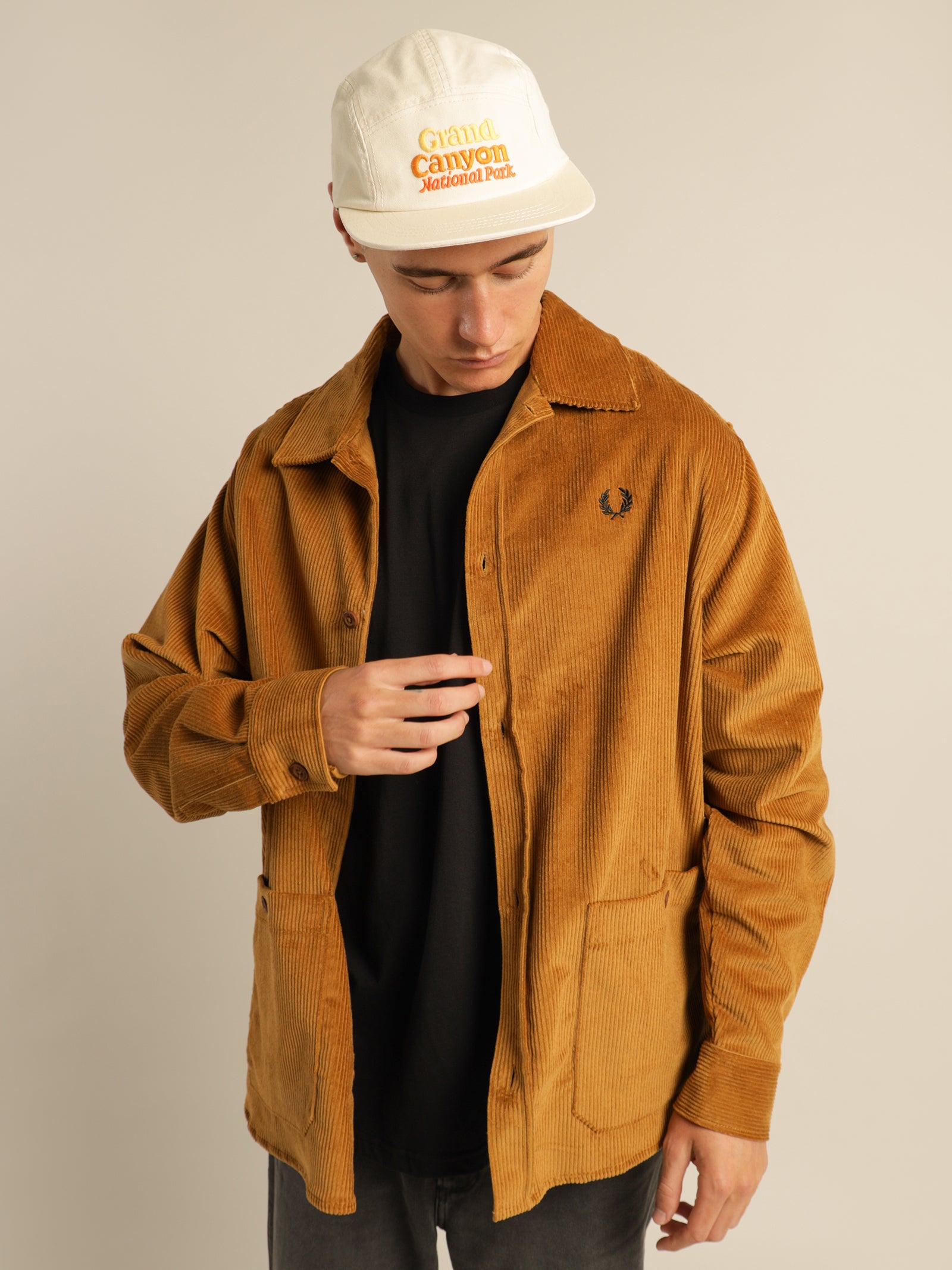 Corduroy Overshirt in Caramel