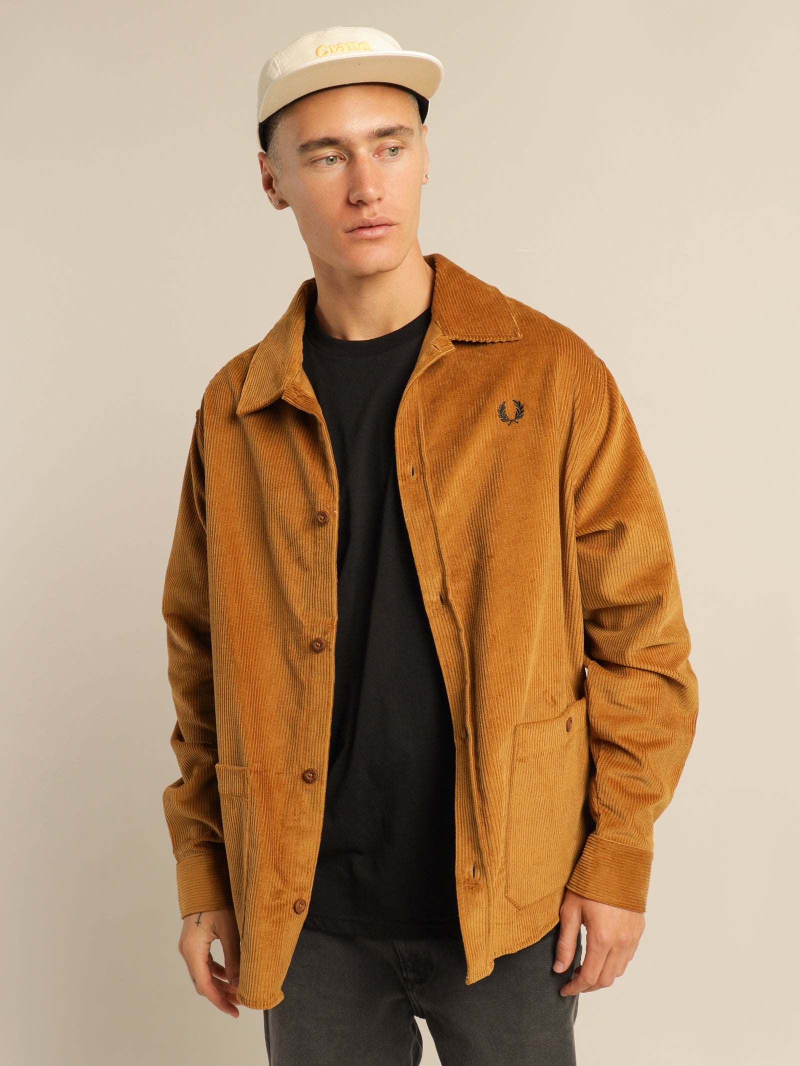 Corduroy Overshirt in Caramel