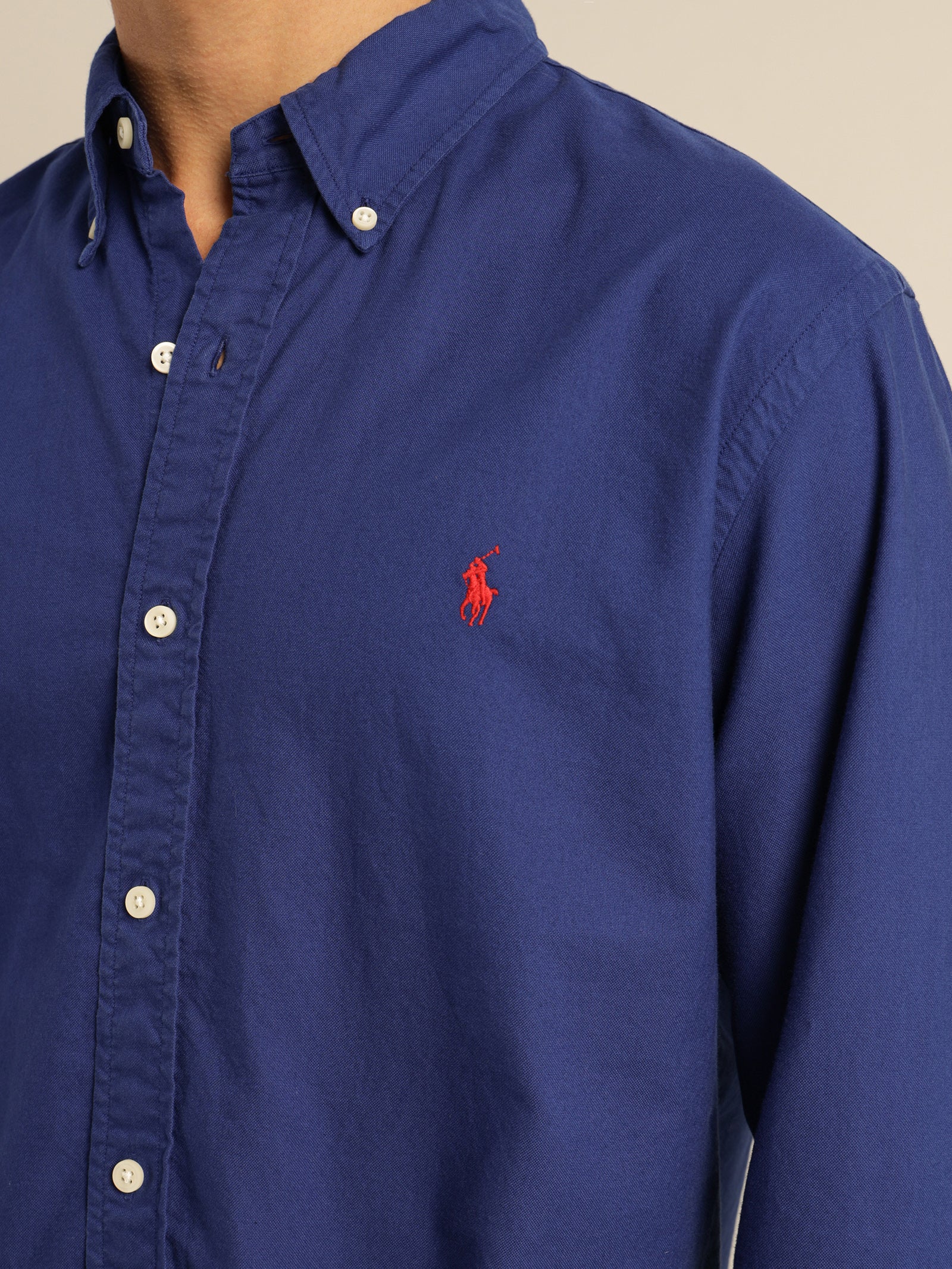 Polo Custom Fit Oxford Shirt in Sporting Royal