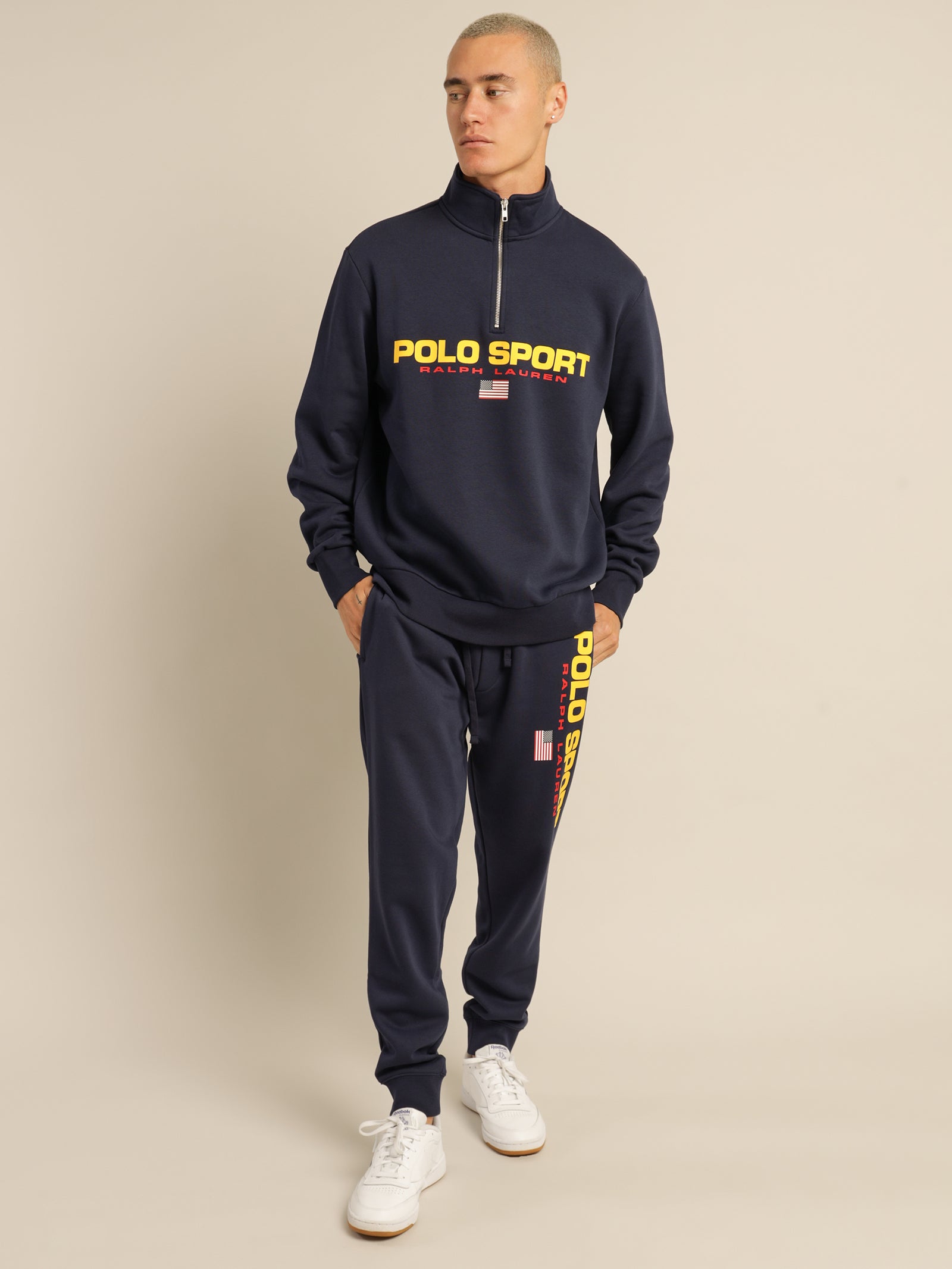 Polo Sport Quarter Zip in Cruise Navy