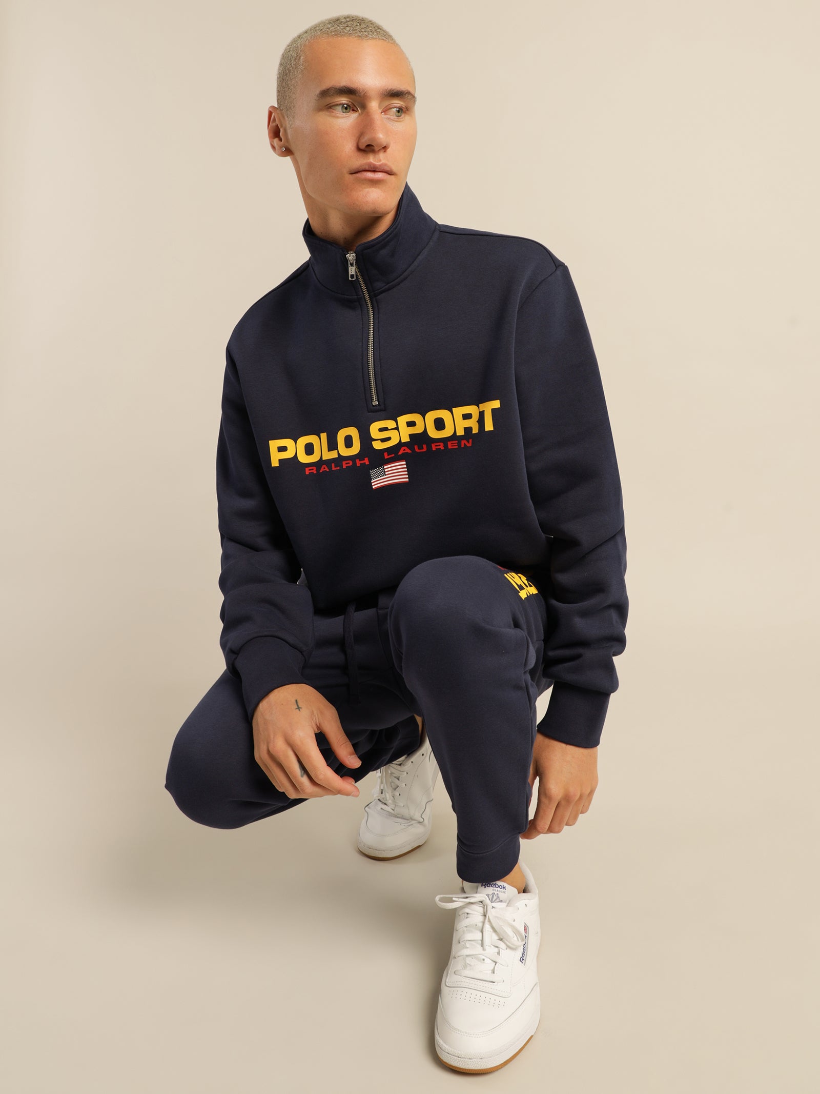 Polo Sport Quarter Zip in Cruise Navy