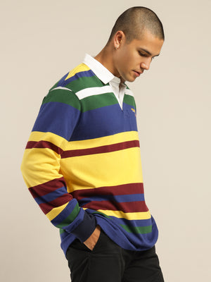 Polo Sport Long Sleeve Rugby Shirt in Canary Yellow Multi - Glue Store