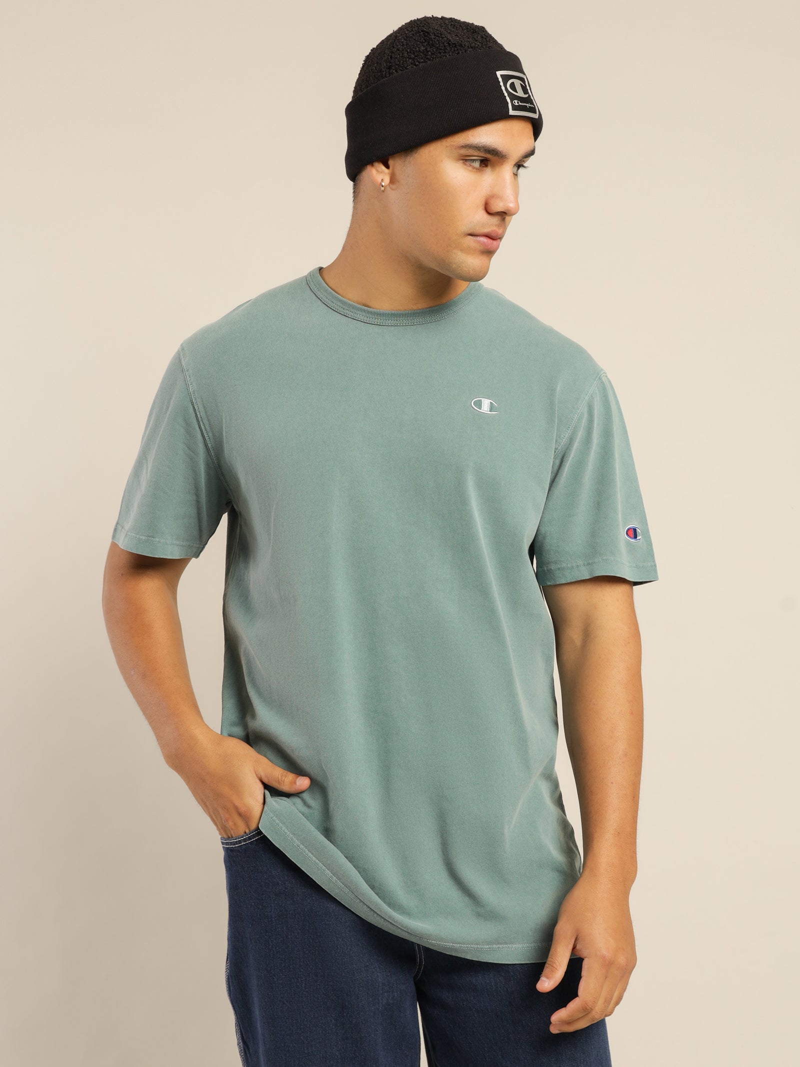 Heritage Garment Dye T-Shirt in Aqua Tonic