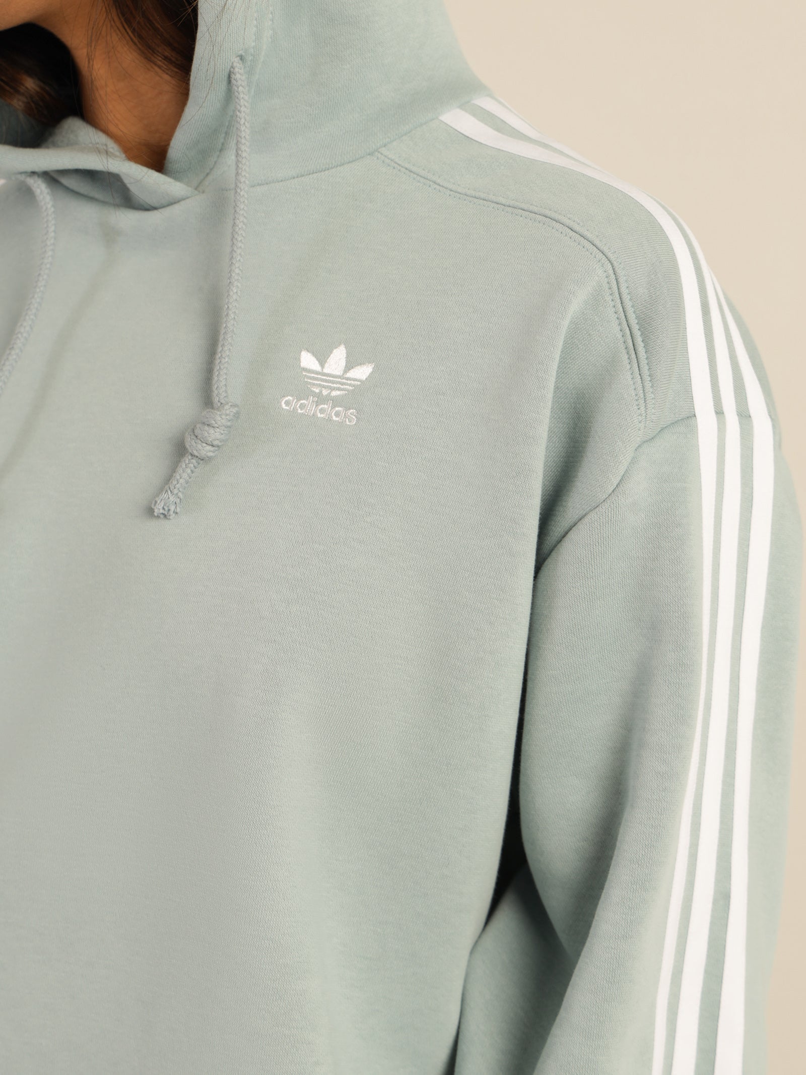 Adidas cropped clearance hoodie vapour green