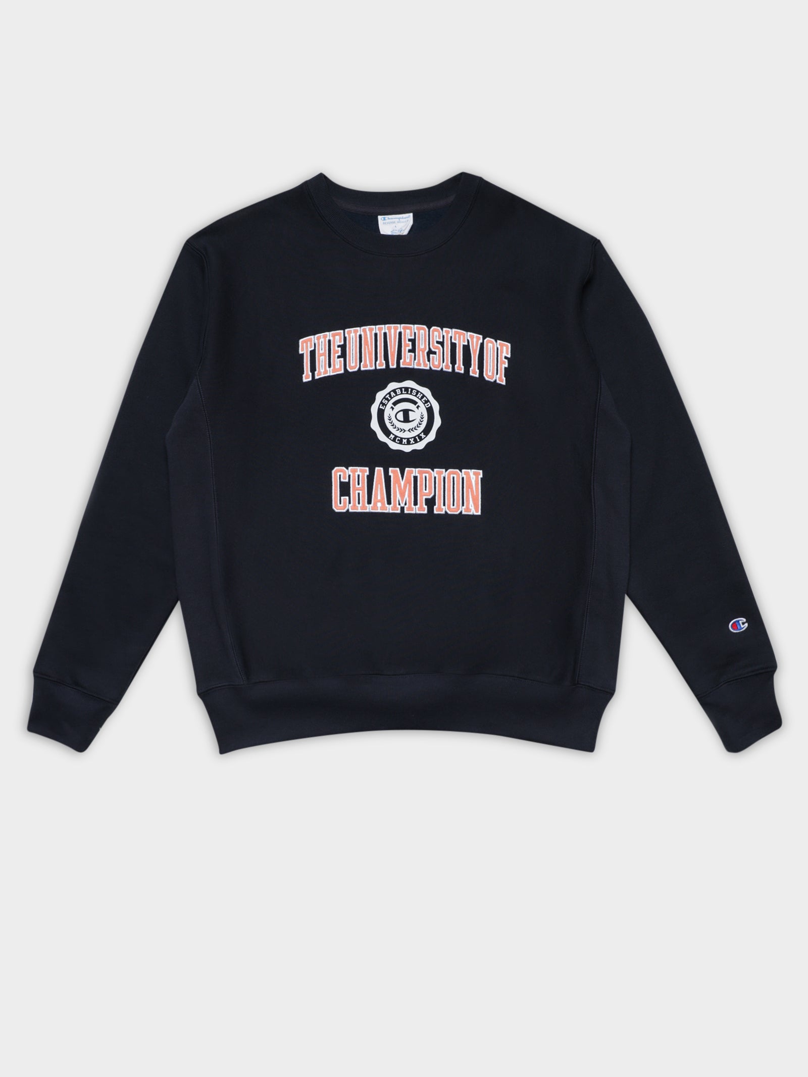 Reverse Weave Champion Uni Crewneck in Navy