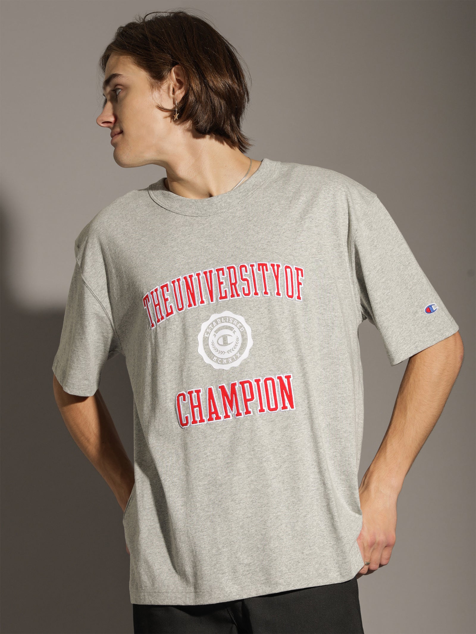 HT Champion Uni Short Sleeve T-Shirt in Grey