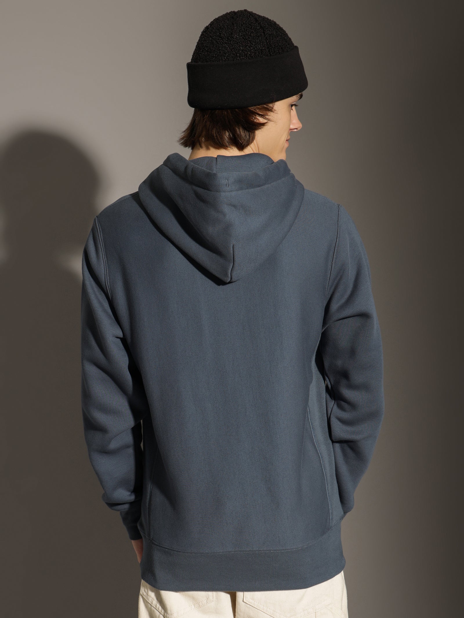 Reverse Weave Hoodie in Dark Grey