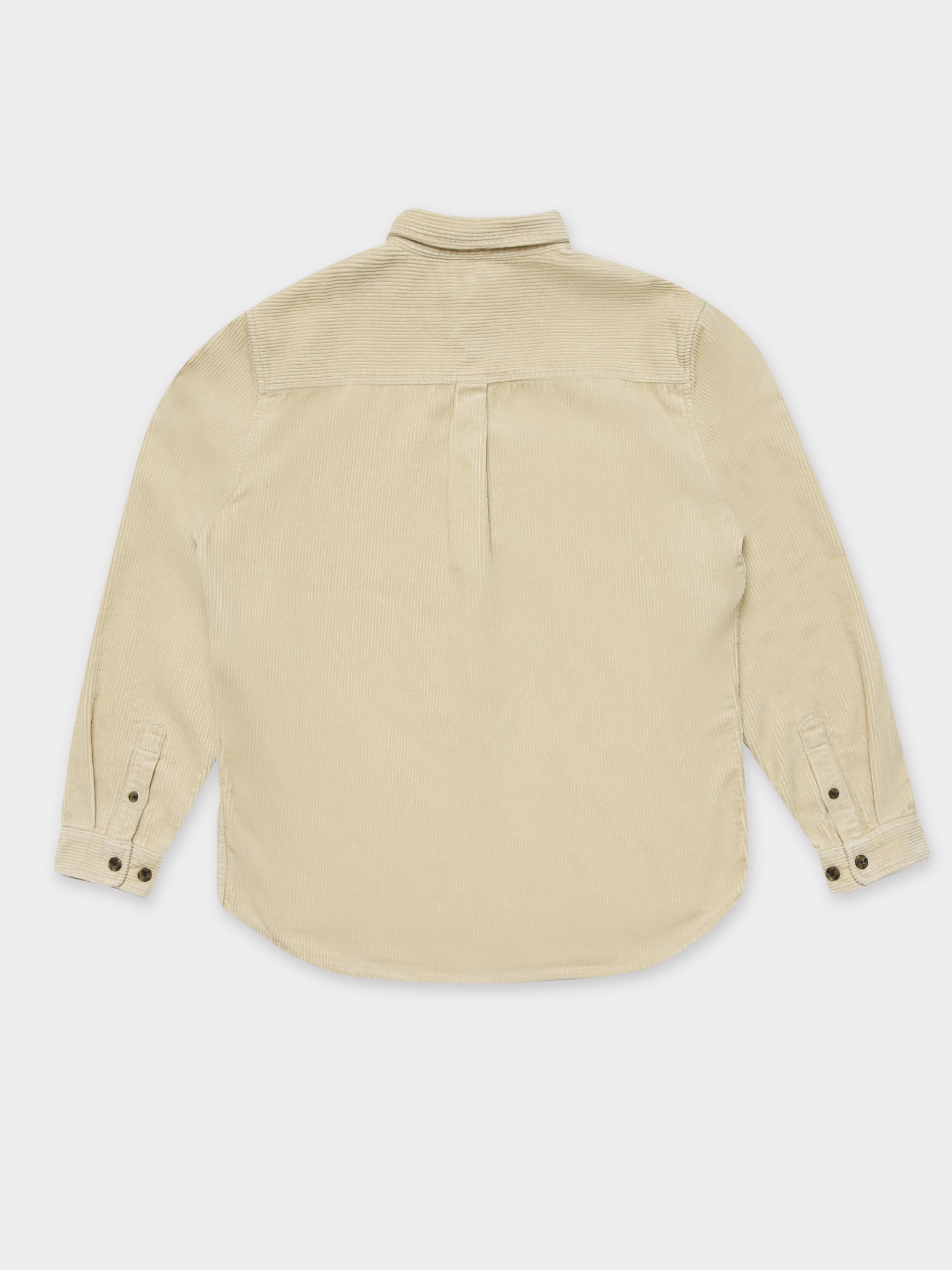 Parallels Long Sleeve Cord Shirt in Ecru Beige