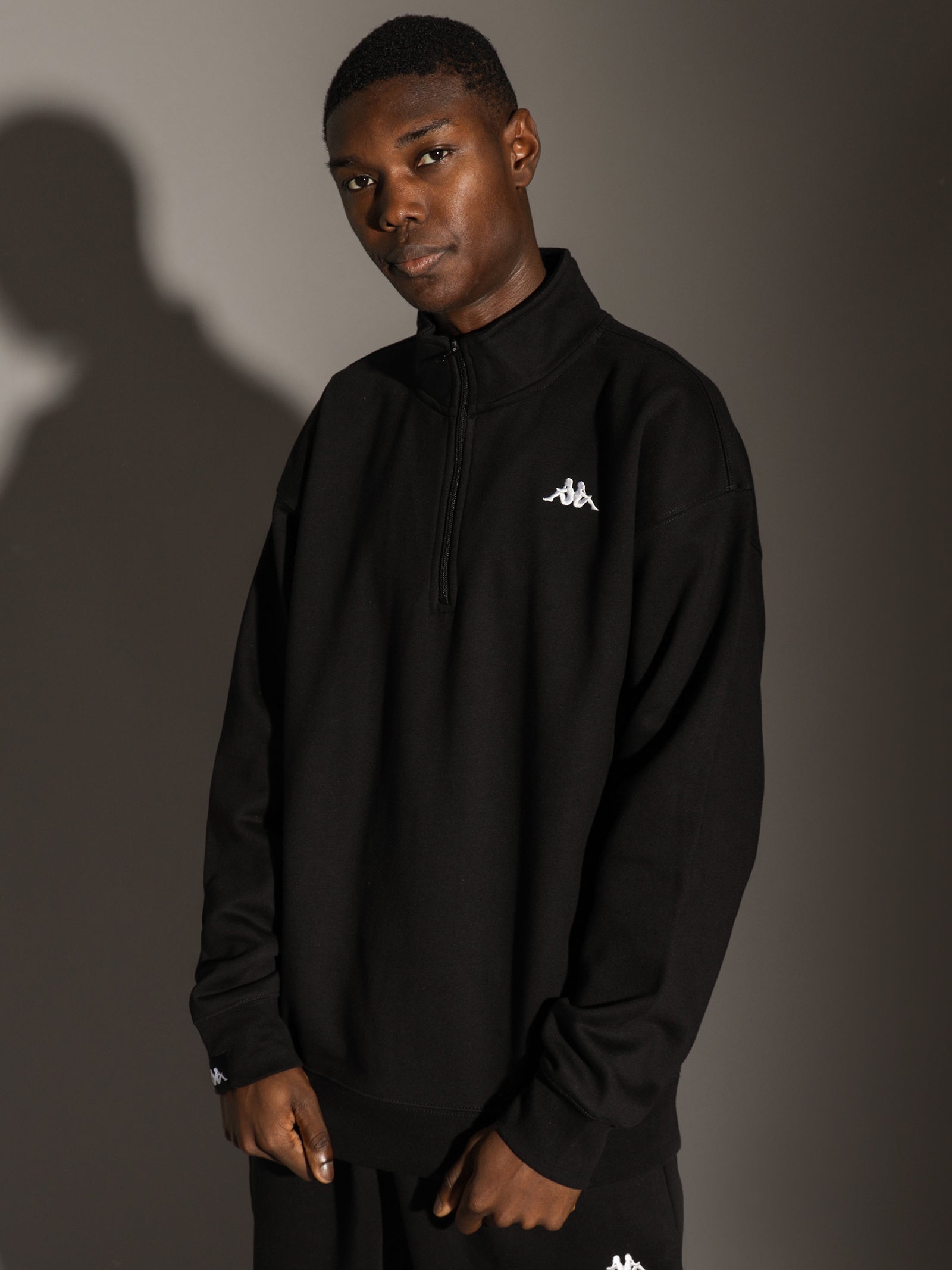 Half zip hot sale jumper black