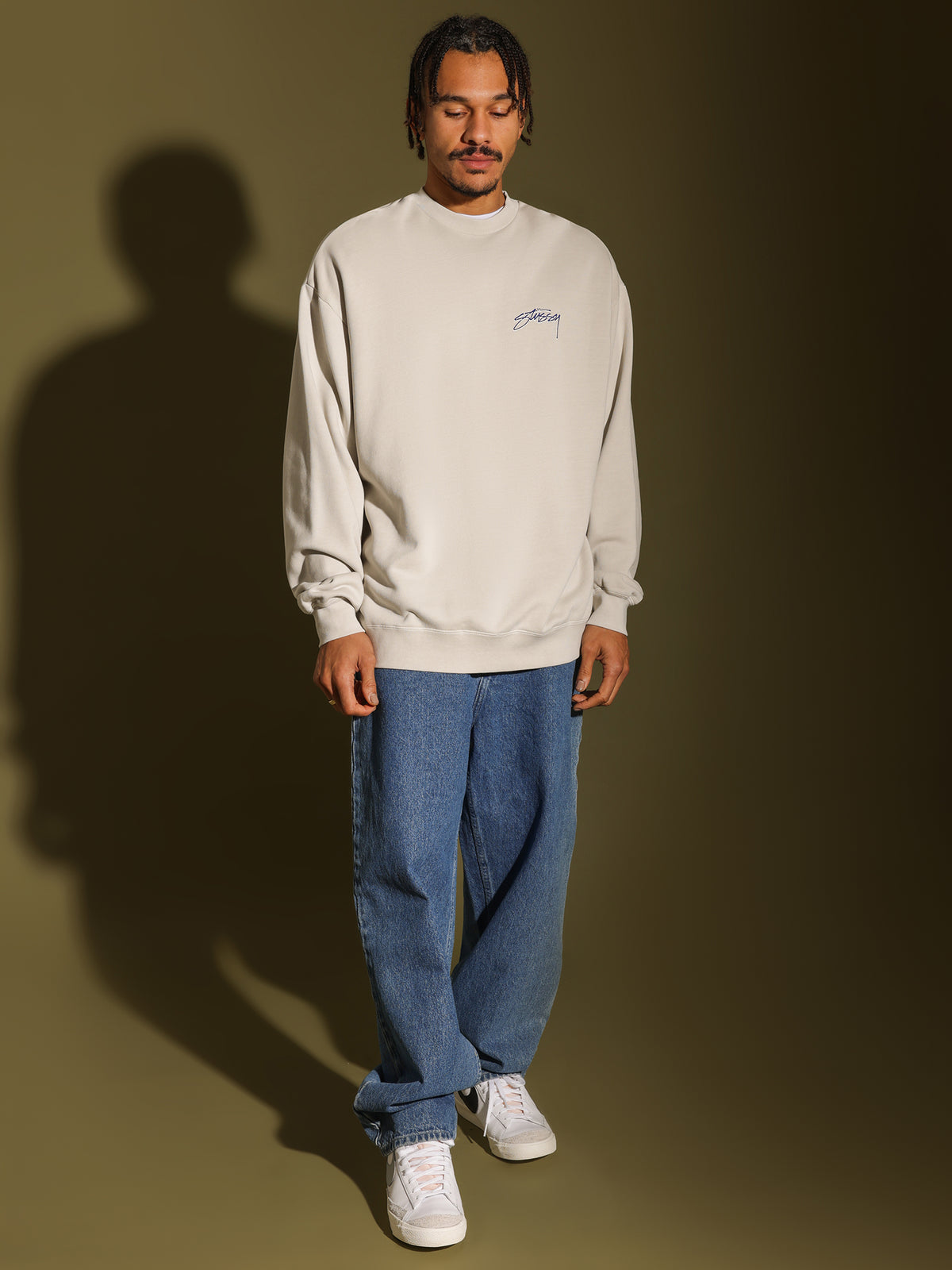 Stussy Stussy Designs 50/50 Crew in White Sand | Sand