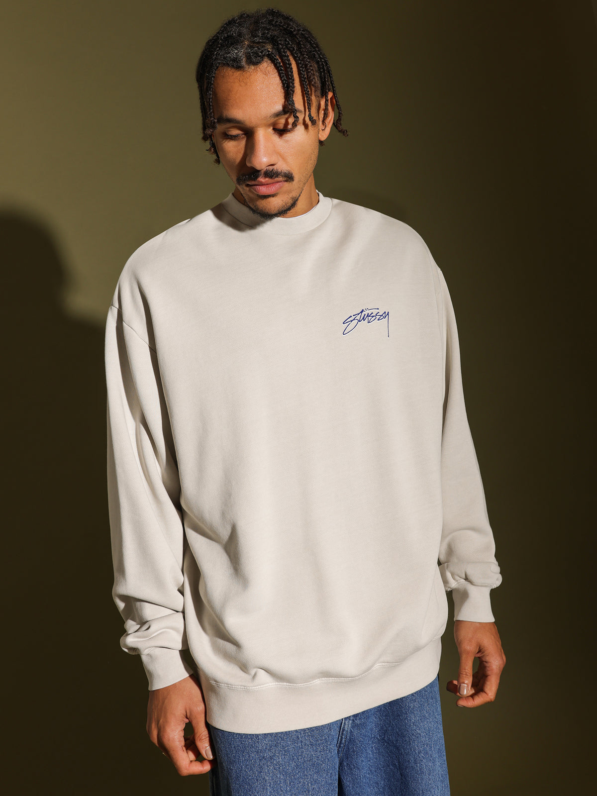 Stussy Stussy Designs 50/50 Crew in White Sand | Sand