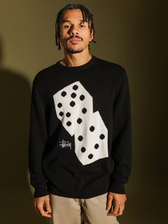 Dice Knit Crew in Black - Glue Store