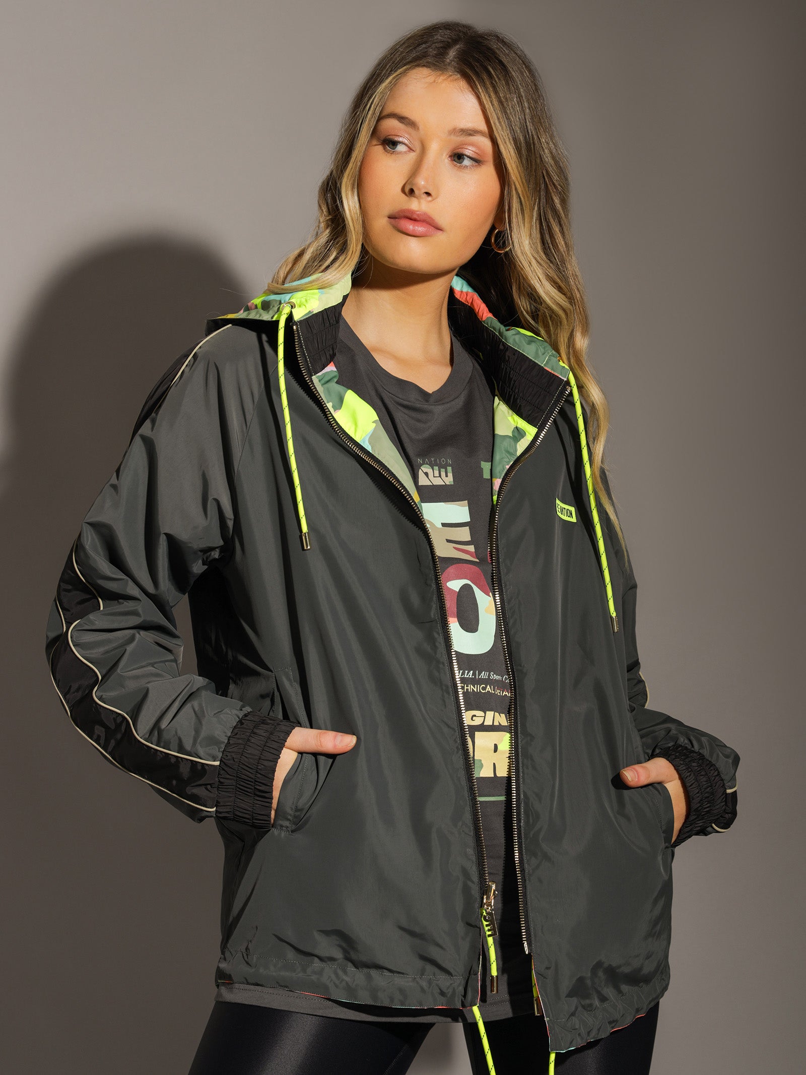 Grey camo hot sale jacket womens