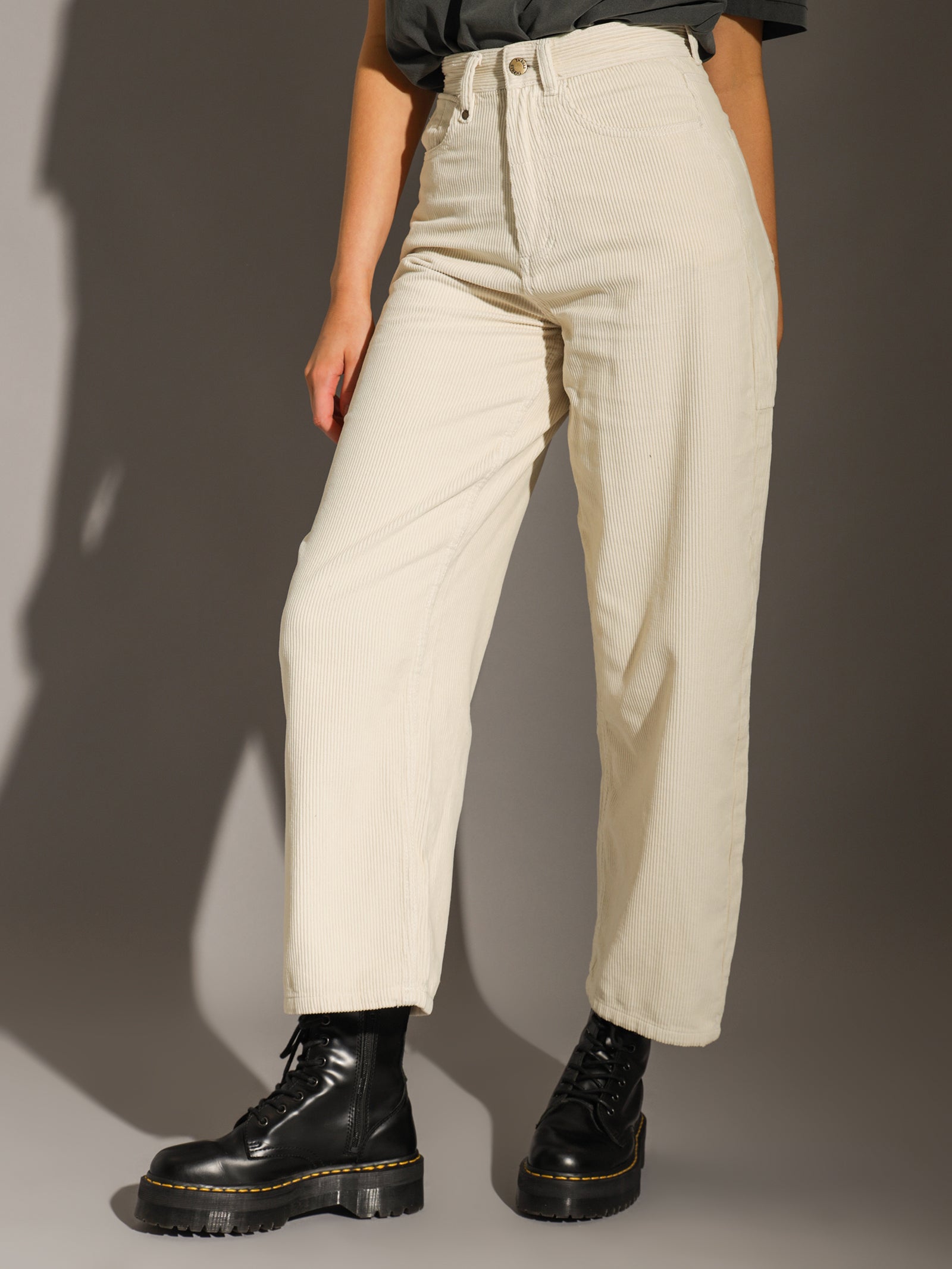 Billie Jean Cord Pants in Heritage White