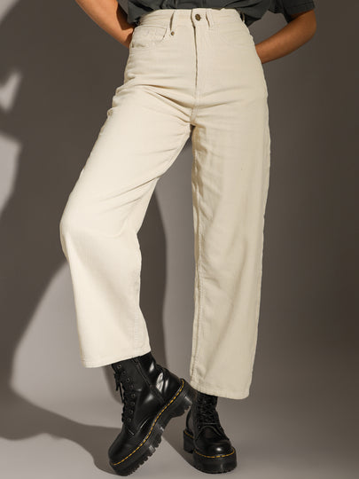 Billie Jean Cord Pants in Heritage White