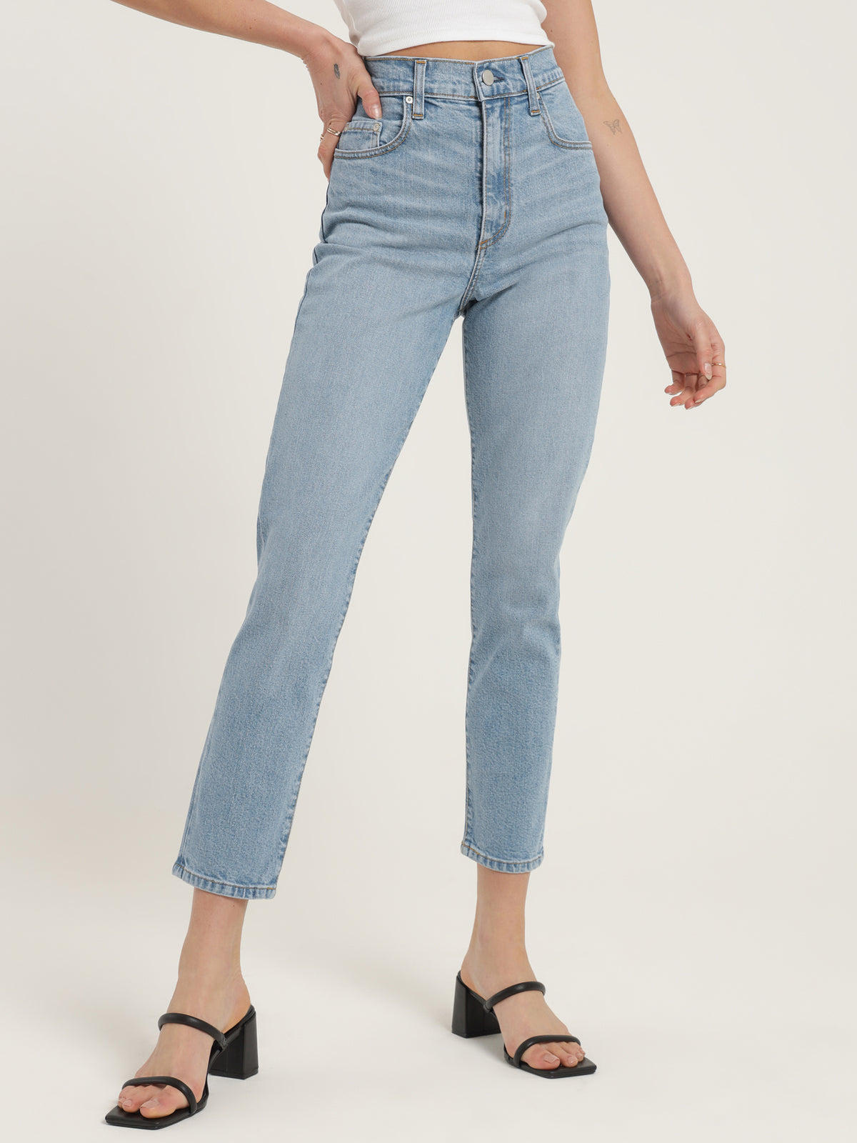 Nobody Frankie Ankle Stretch Jeans in Soulmate Blue | Denim