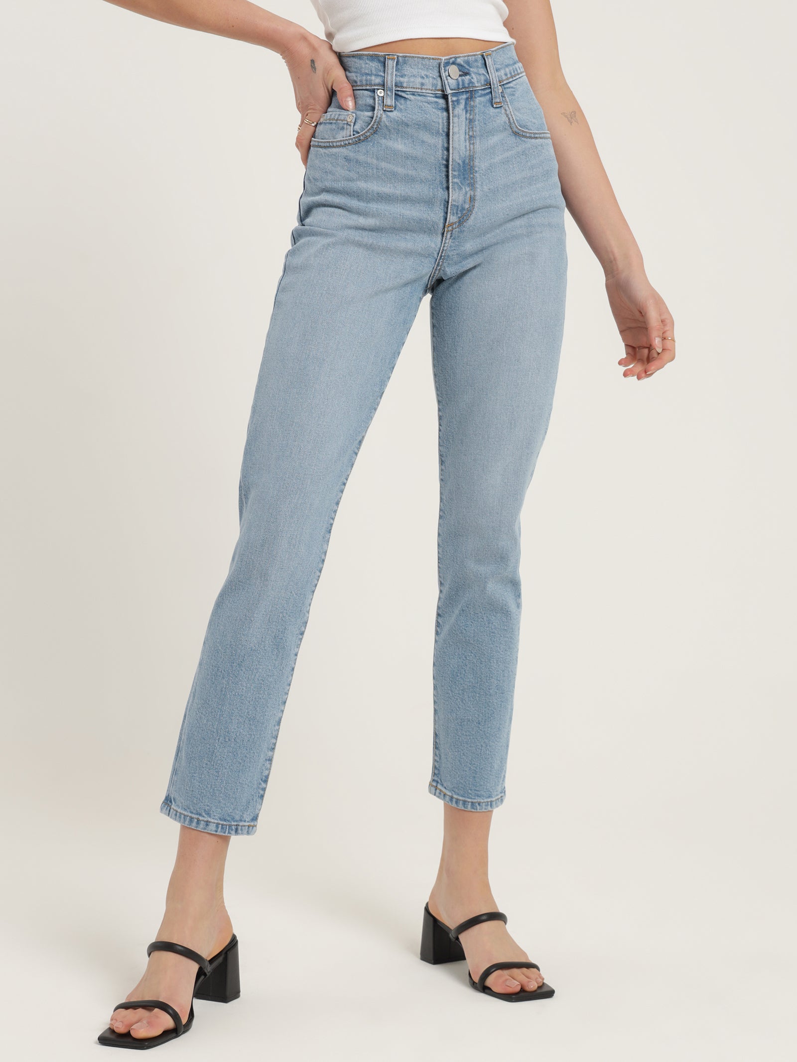 Frankie Ankle Stretch Jeans in Soulmate Blue - Glue Store